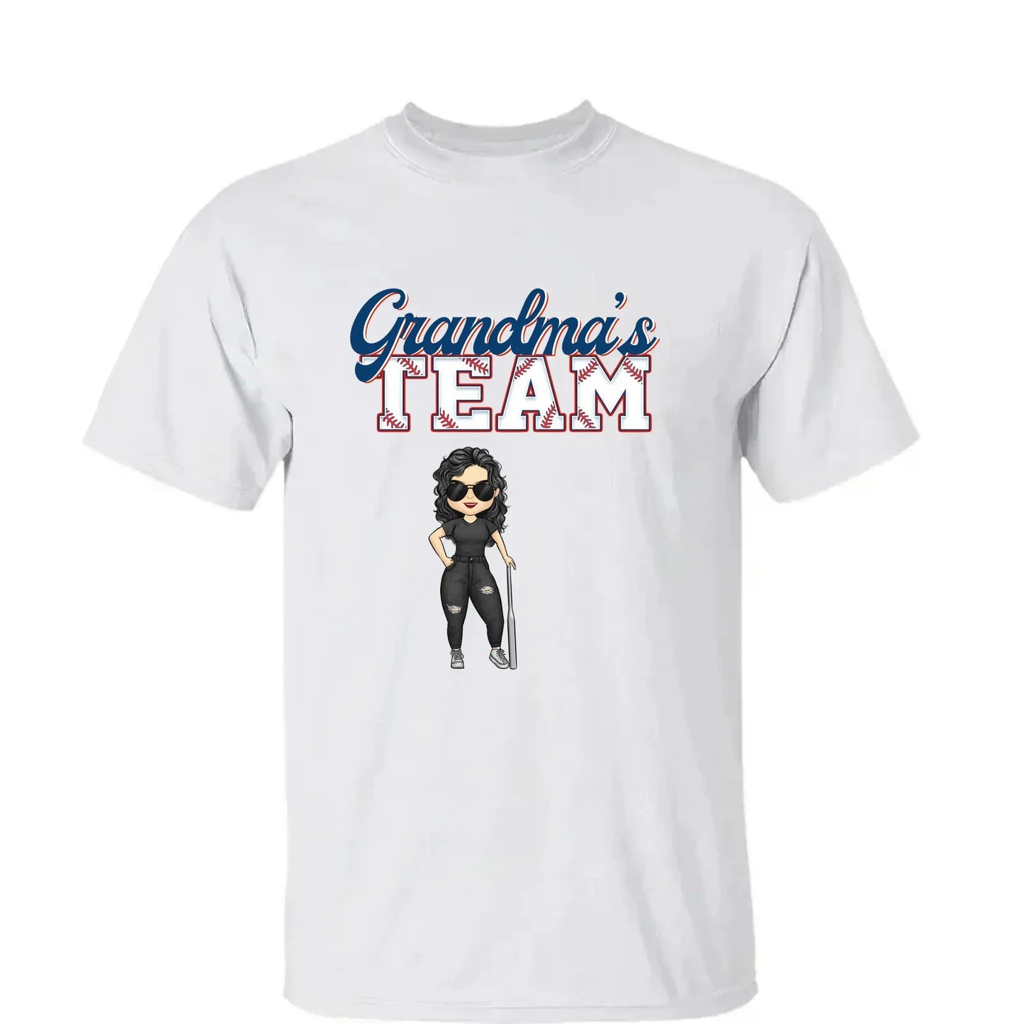 Grandma’s Baseball Team Shirt – Personalized T-Shirt – Custom Game Day Gift for Proud Baseball Grandmas with Kids’ Names Ezcustomize