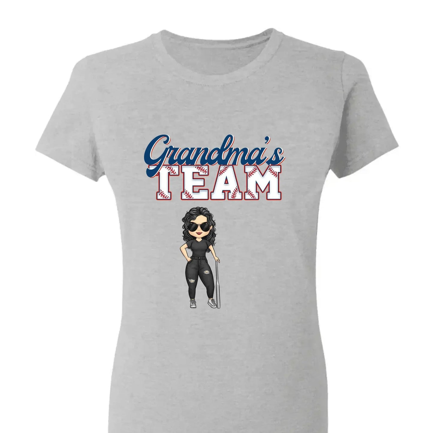 Grandma’s Baseball Team Shirt – Personalized T-Shirt – Custom Game Day Gift for Proud Baseball Grandmas with Kids’ Names Ezcustomize
