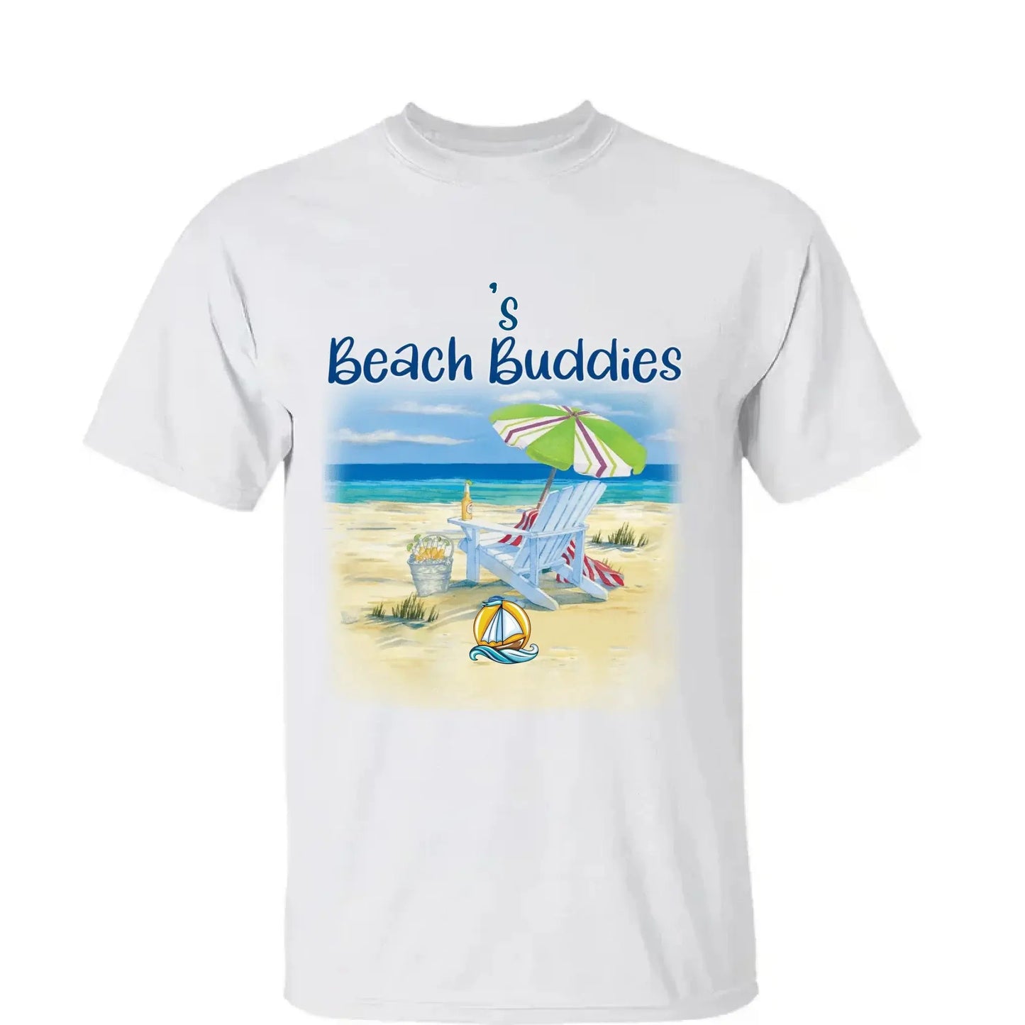 Grandma’s Beach Buddies Shirt – Personalized T-Shirt with Grandkids’ Names – Gift for Grandma or Mom on Birthday, Mother’s Day Ezcustomize