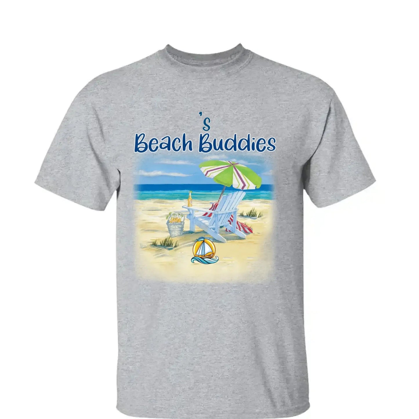 Grandma’s Beach Buddies Shirt – Personalized T-Shirt with Grandkids’ Names – Gift for Grandma or Mom on Birthday, Mother’s Day Ezcustomize