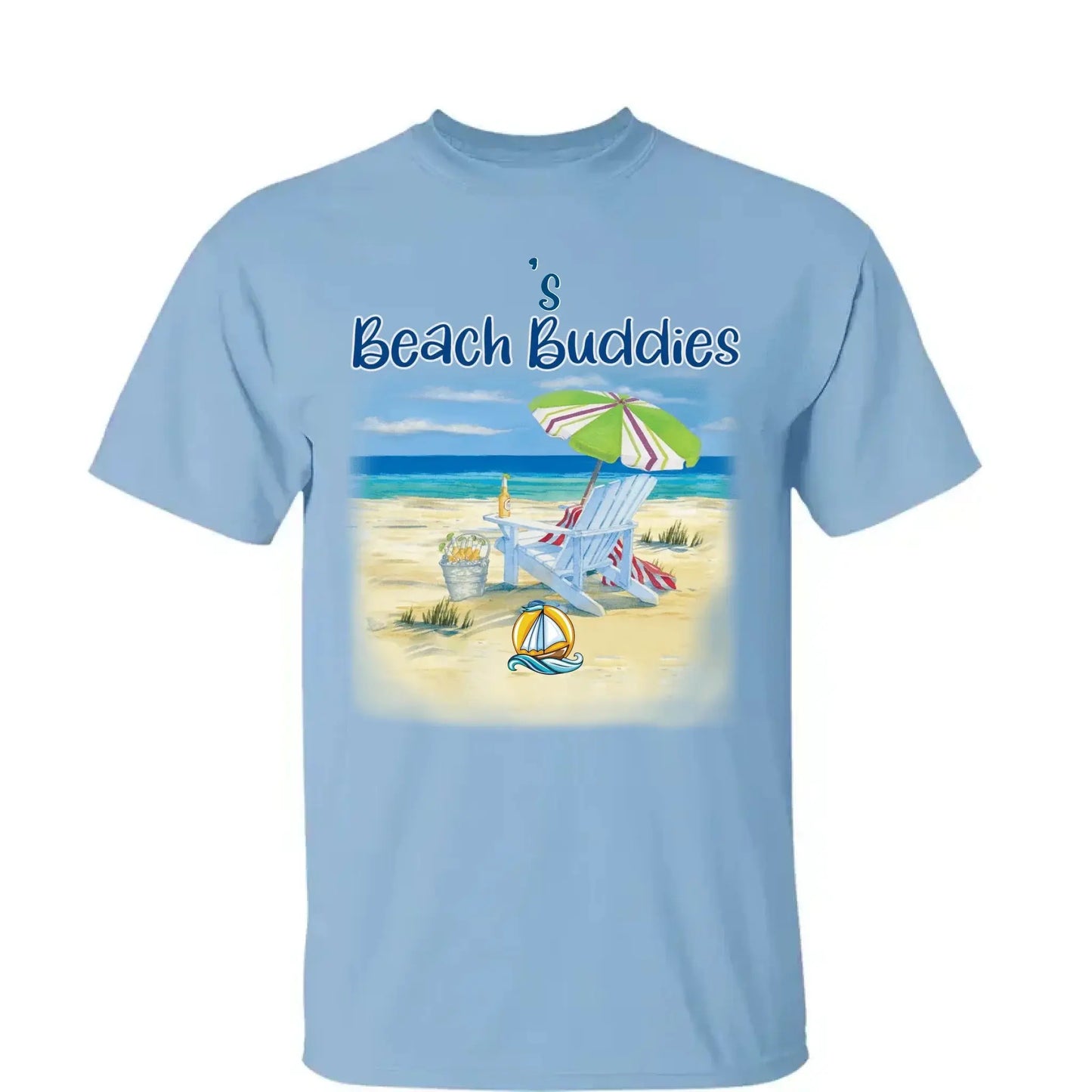 Grandma’s Beach Buddies Shirt – Personalized T-Shirt with Grandkids’ Names – Gift for Grandma or Mom on Birthday, Mother’s Day Ezcustomize