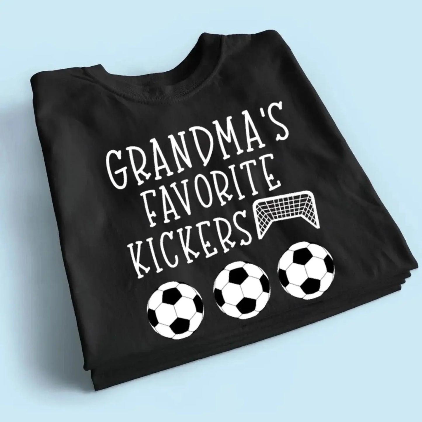 Grandma’s Favorite Kickers Soccer Shirt – Personalized T-Shirt with Kids’ Names – Gift for Soccer Grandma or Mom Ezcustomize