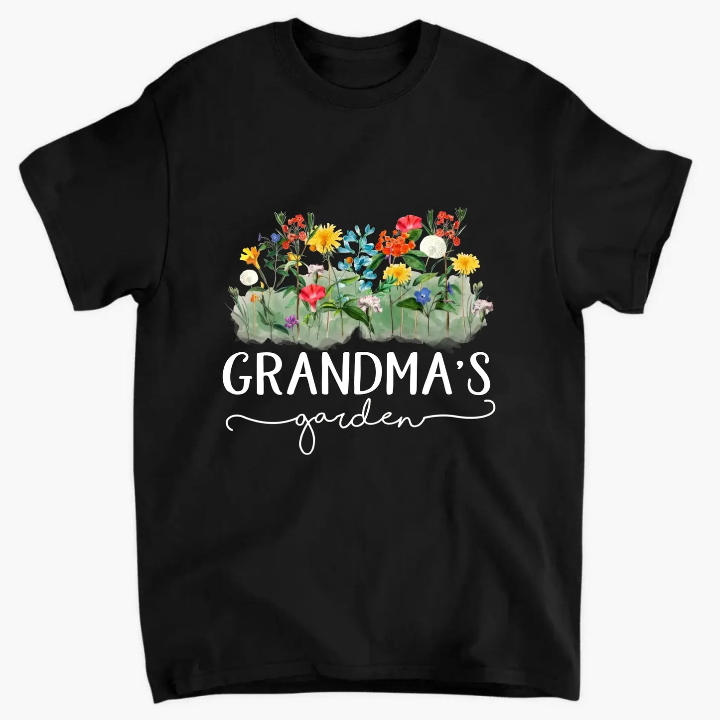Grandma’s Garden Birth Flower Shirt – Personalized T-Shirt – Custom Family Gift for Grandma from Kids or Grandkids Ezcustomize
