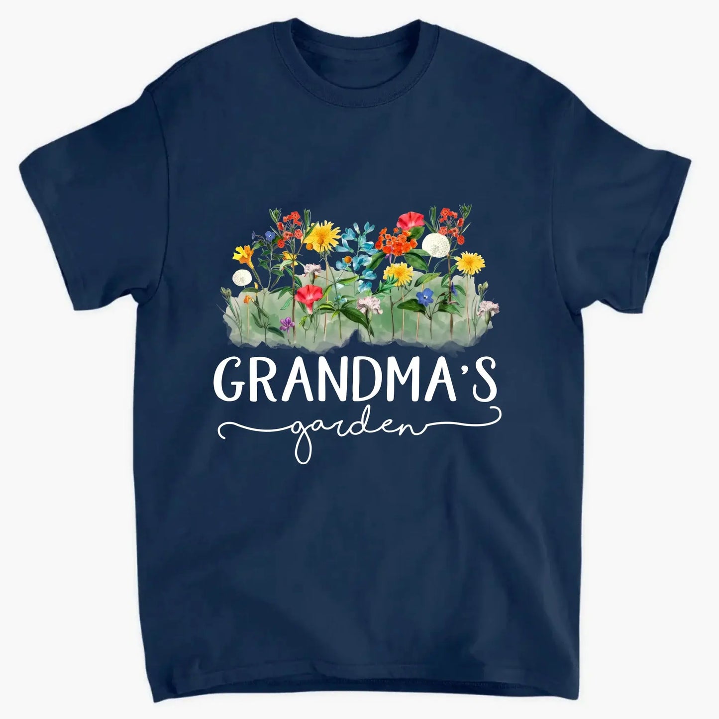 Grandma’s Garden Birth Flower Shirt – Personalized T-Shirt – Custom Family Gift for Grandma from Kids or Grandkids Ezcustomize