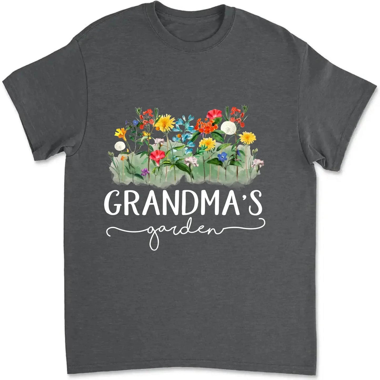 Grandma’s Garden Birth Flower Shirt – Personalized T-Shirt – Custom Family Gift for Grandma from Kids or Grandkids Ezcustomize