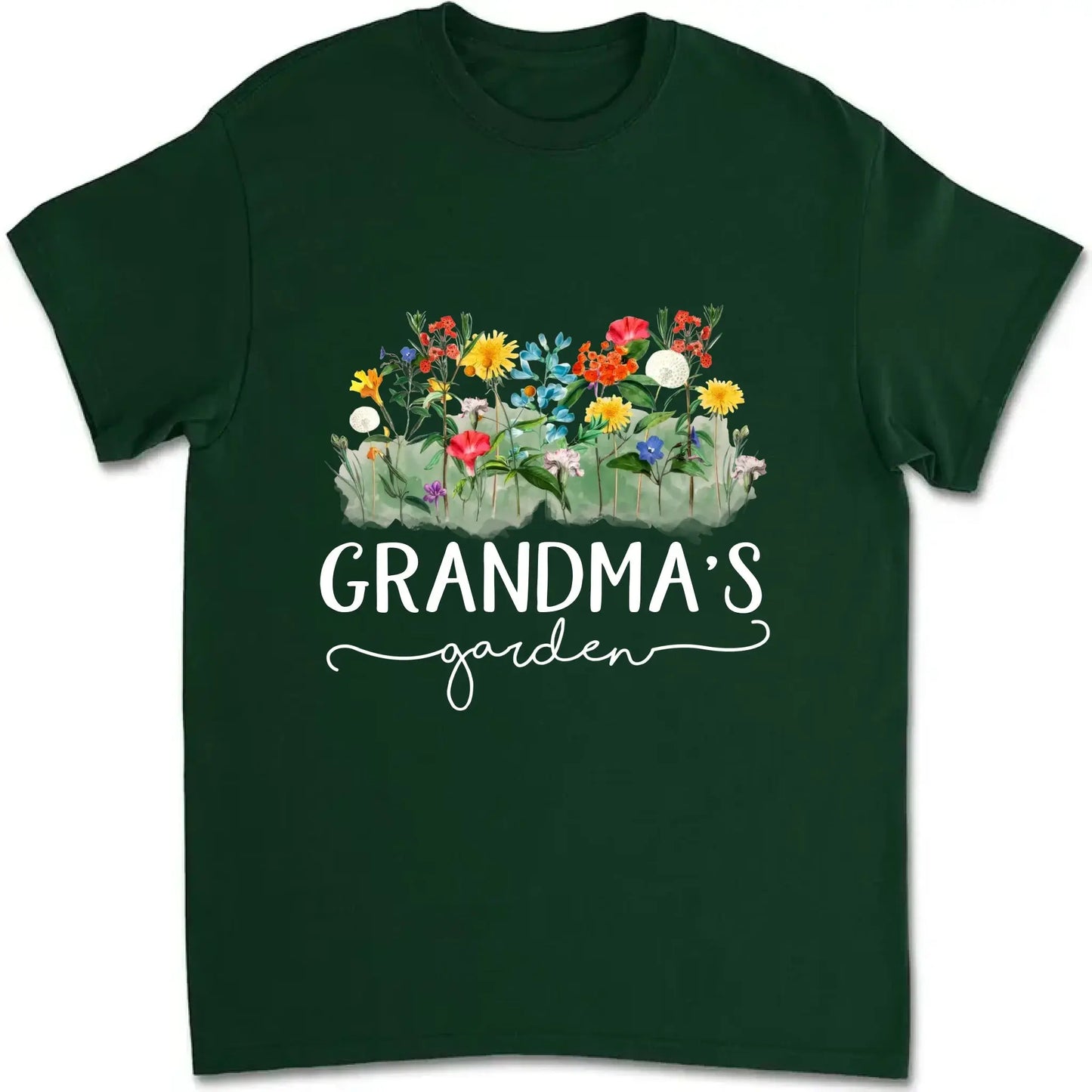 Grandma’s Garden Birth Flower Shirt – Personalized T-Shirt – Custom Family Gift for Grandma from Kids or Grandkids Ezcustomize