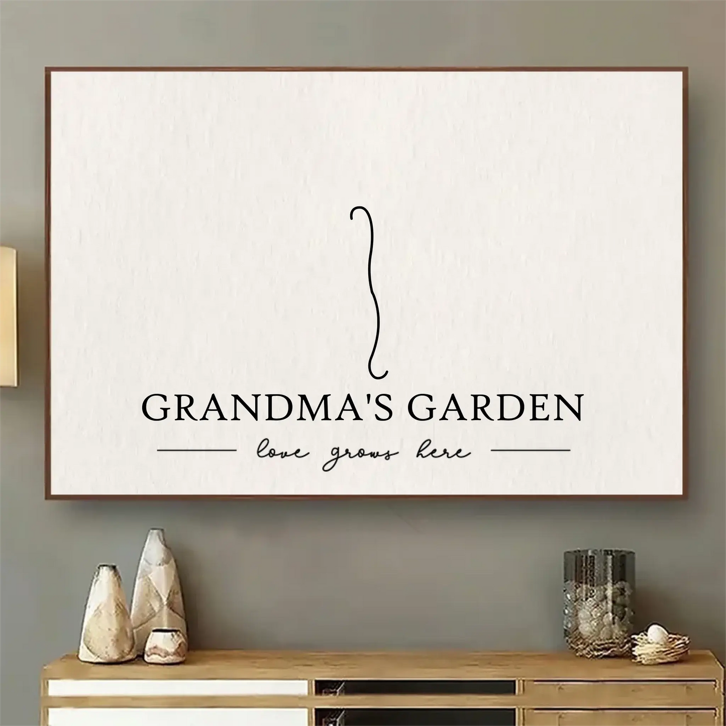 Grandma’s Garden Blue Edition – Personalized Birth Month Flower Poster/Canvas, Vintage Floral Poster Gift for Grandma, Mother’s Day Present Ezcustomize