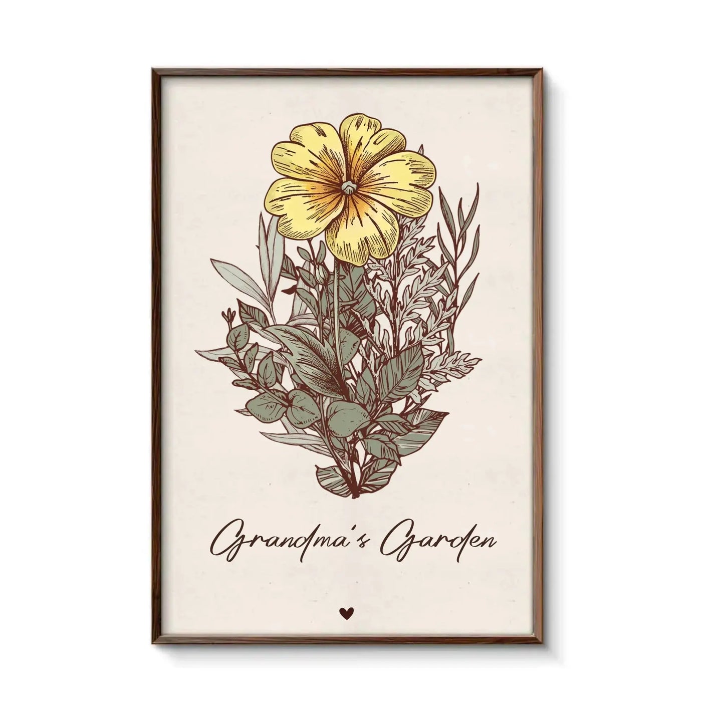 Grandma’s Garden with Birth Flowers – Personalized Poster/Canvas – Custom Family Name Gift for Grandma & Mother’s Day Ezcustomize