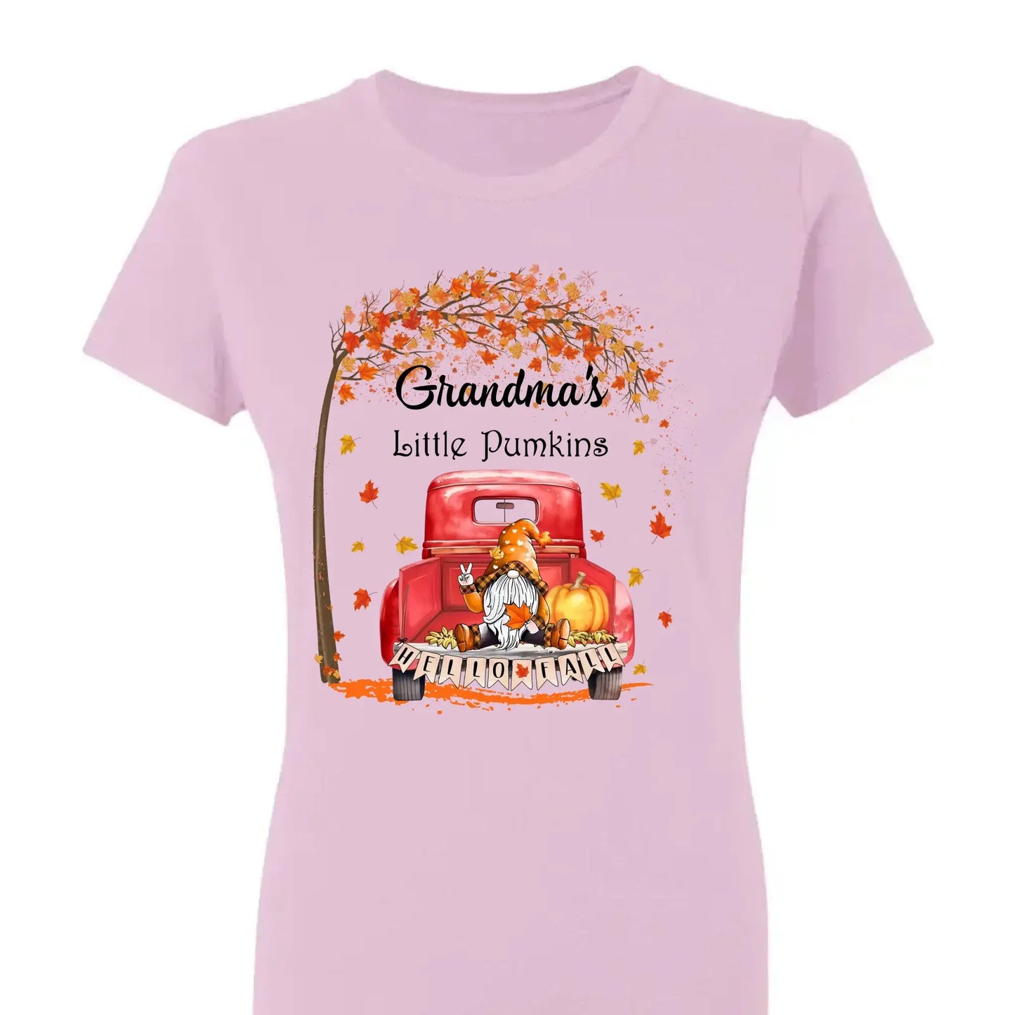 Grandma’s Little Pumpkins Shirt – Personalized Fall Gift with Kids’ Names – Custom Thanksgiving T-Shirt for Grandma Ezcustomize