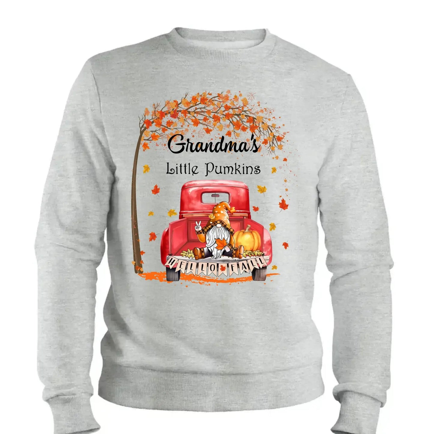 Grandma’s Little Pumpkins Shirt – Personalized Fall Gift with Kids’ Names – Custom Thanksgiving T-Shirt for Grandma Ezcustomize