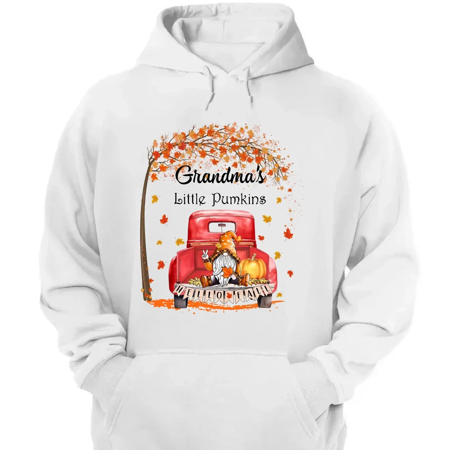 Grandma’s Little Pumpkins Shirt – Personalized Fall Gift with Kids’ Names – Custom Thanksgiving T-Shirt for Grandma Ezcustomize