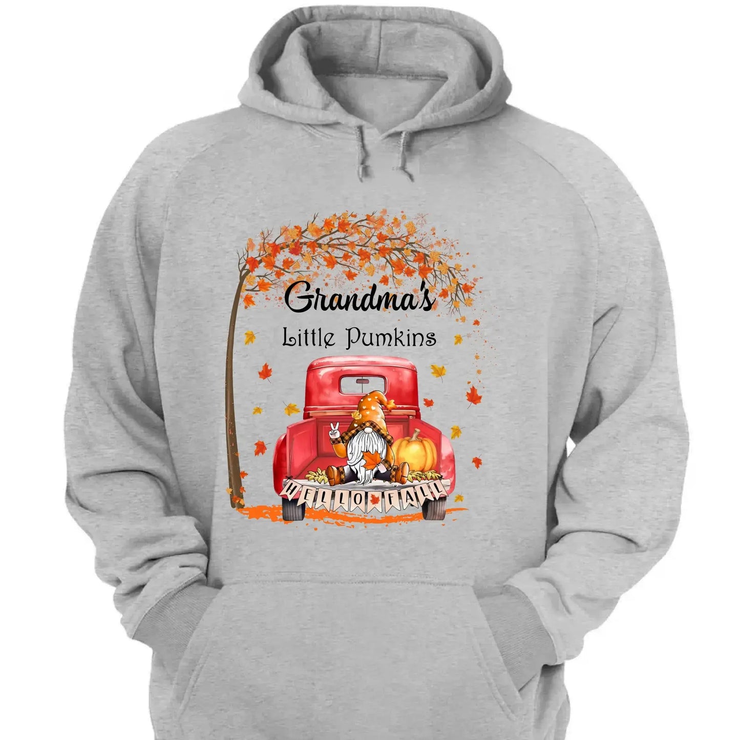 Grandma’s Little Pumpkins Shirt – Personalized Fall Gift with Kids’ Names – Custom Thanksgiving T-Shirt for Grandma Ezcustomize