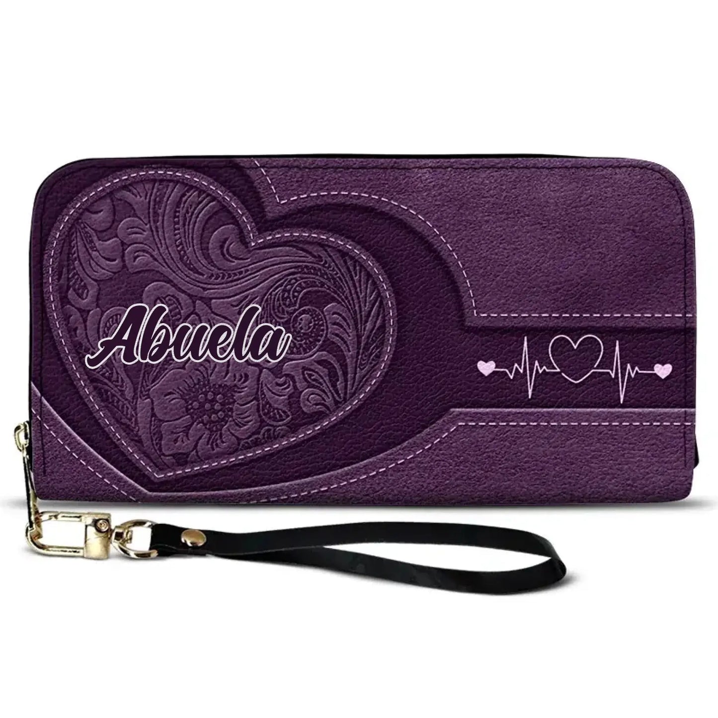 Grandma's Little Sweethearts - Personalized Leather Long Wallet - Gift for Mommy, Mother, Grandma, Gigi Ezcustomize