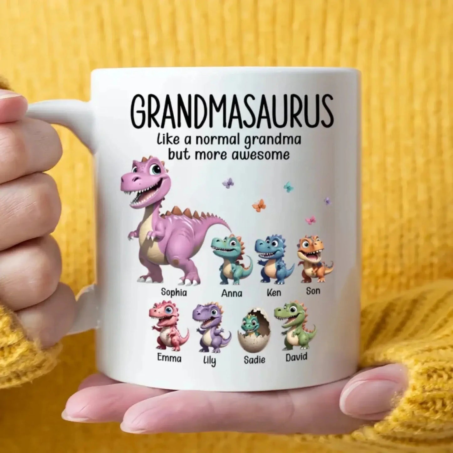 Grandmasaurus Mug – Personalized Custom Mug – Funny Birthday or Mother’s Day Gift for Awesome Grandmas Ezcustomize