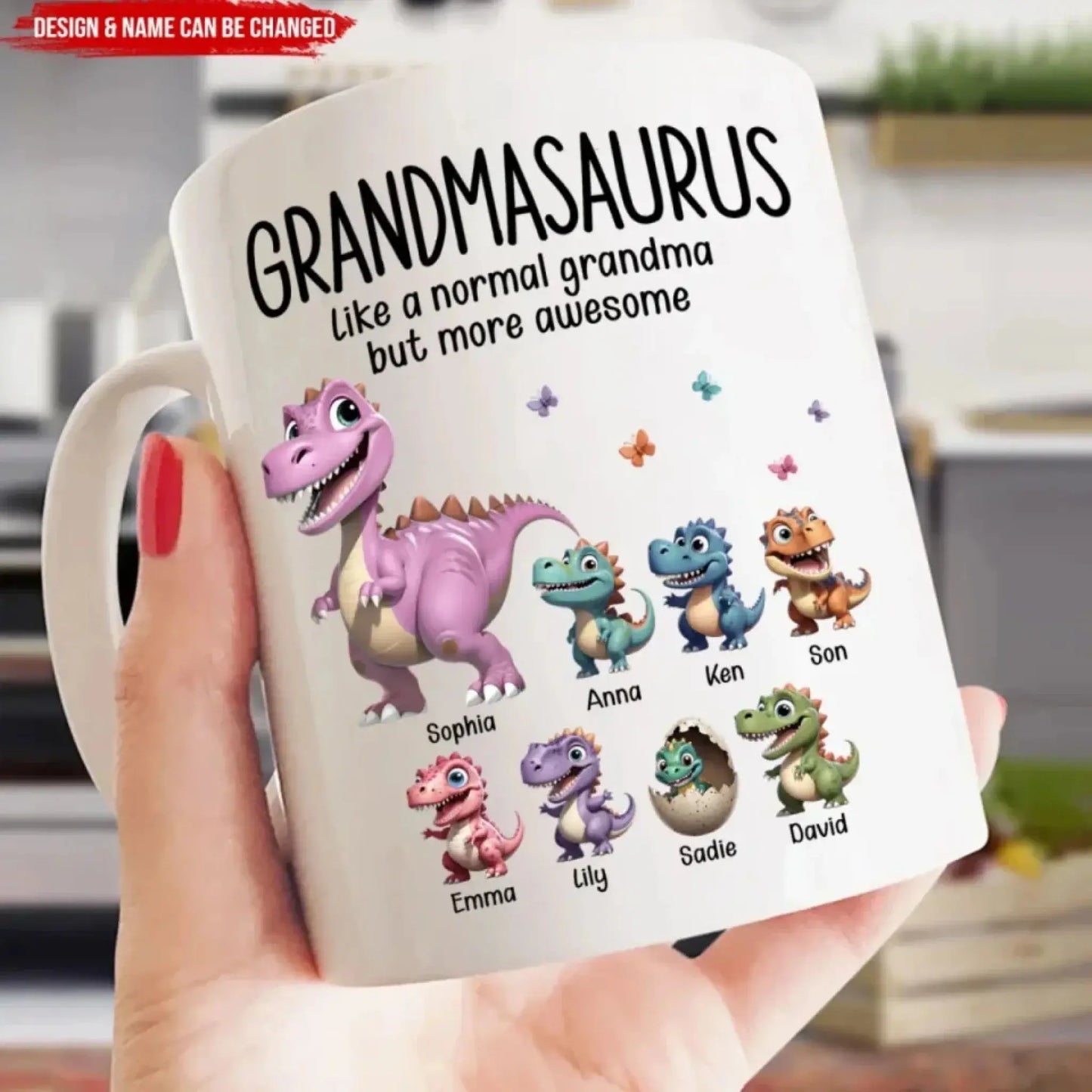 Grandmasaurus Mug – Personalized Custom Mug – Funny Birthday or Mother’s Day Gift for Awesome Grandmas Ezcustomize