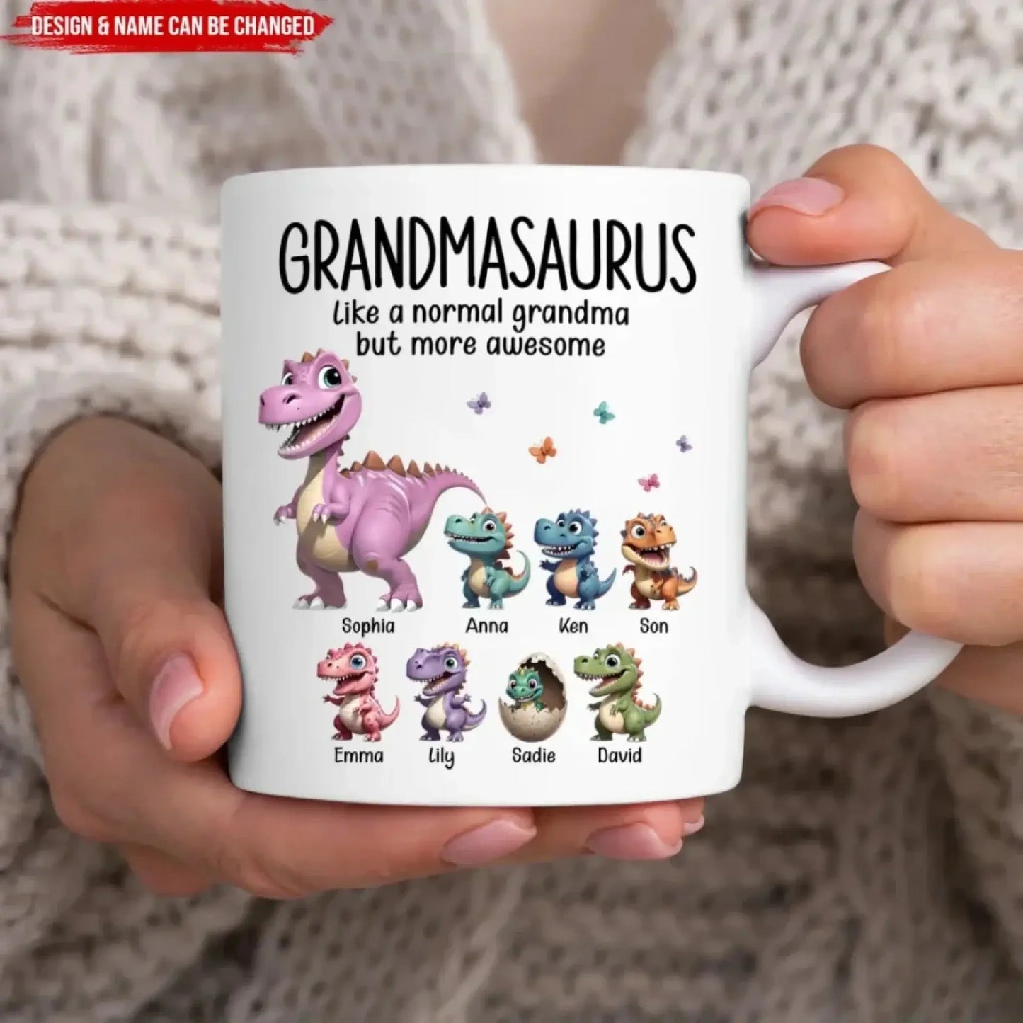 Grandmasaurus Mug – Personalized Custom Mug – Funny Birthday or Mother’s Day Gift for Awesome Grandmas Ezcustomize