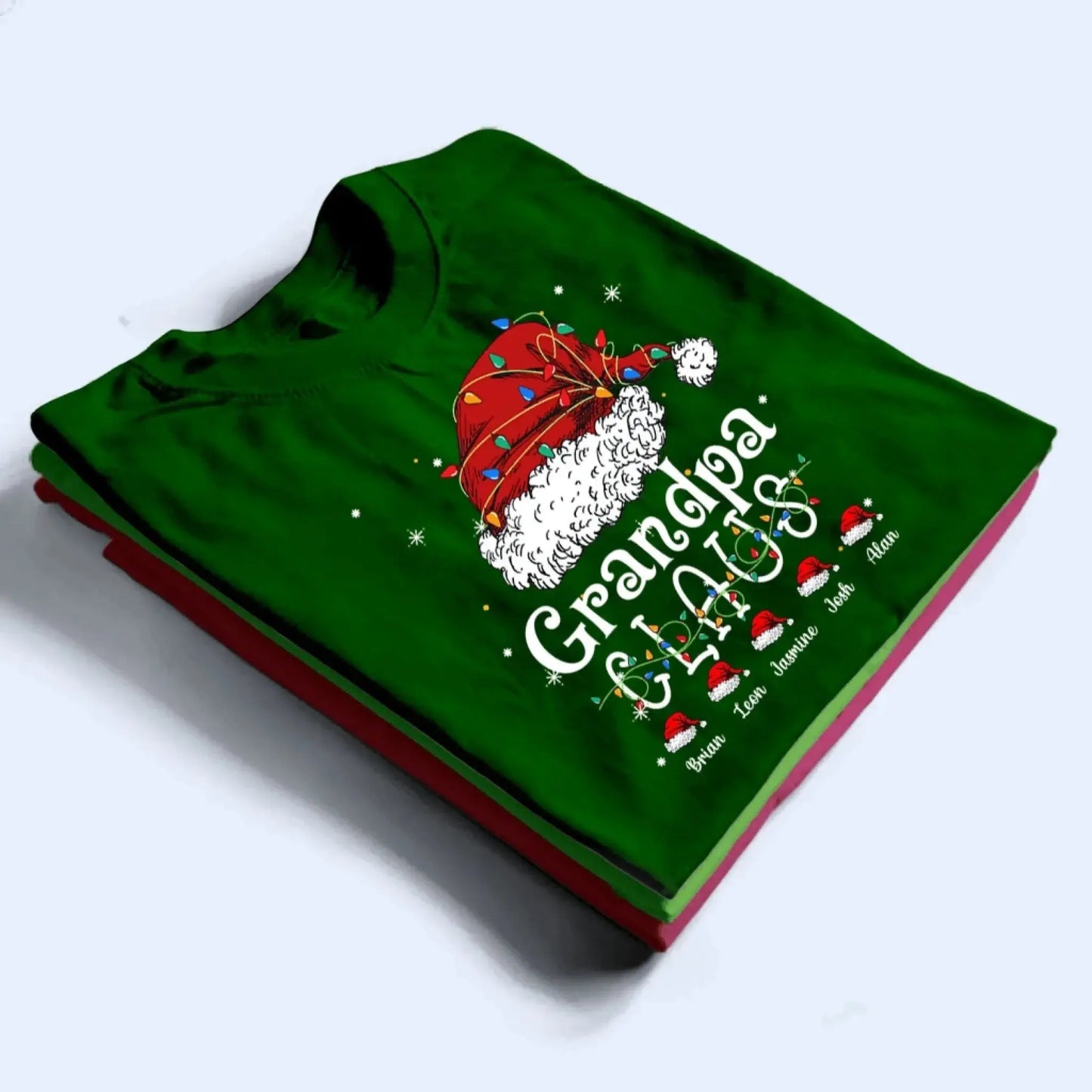 Grandpa Claus Shirt – Personalized Christmas T-Shirt with Kids’ Names – Custom Funny Holiday Gift for Grandpa, Granddad, or Pop Pop Ezcustomize