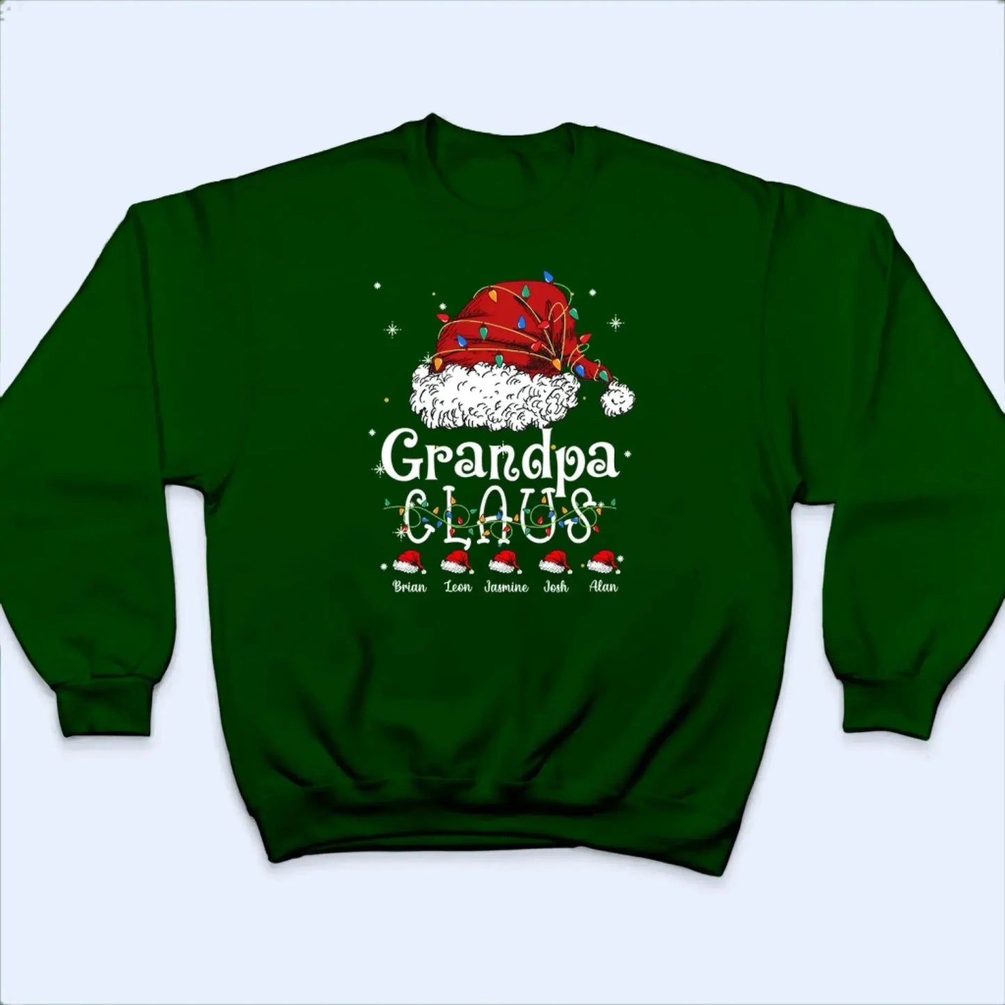 Grandpa Claus Shirt – Personalized Christmas T-Shirt with Kids’ Names – Custom Funny Holiday Gift for Grandpa, Granddad, or Pop Pop Ezcustomize