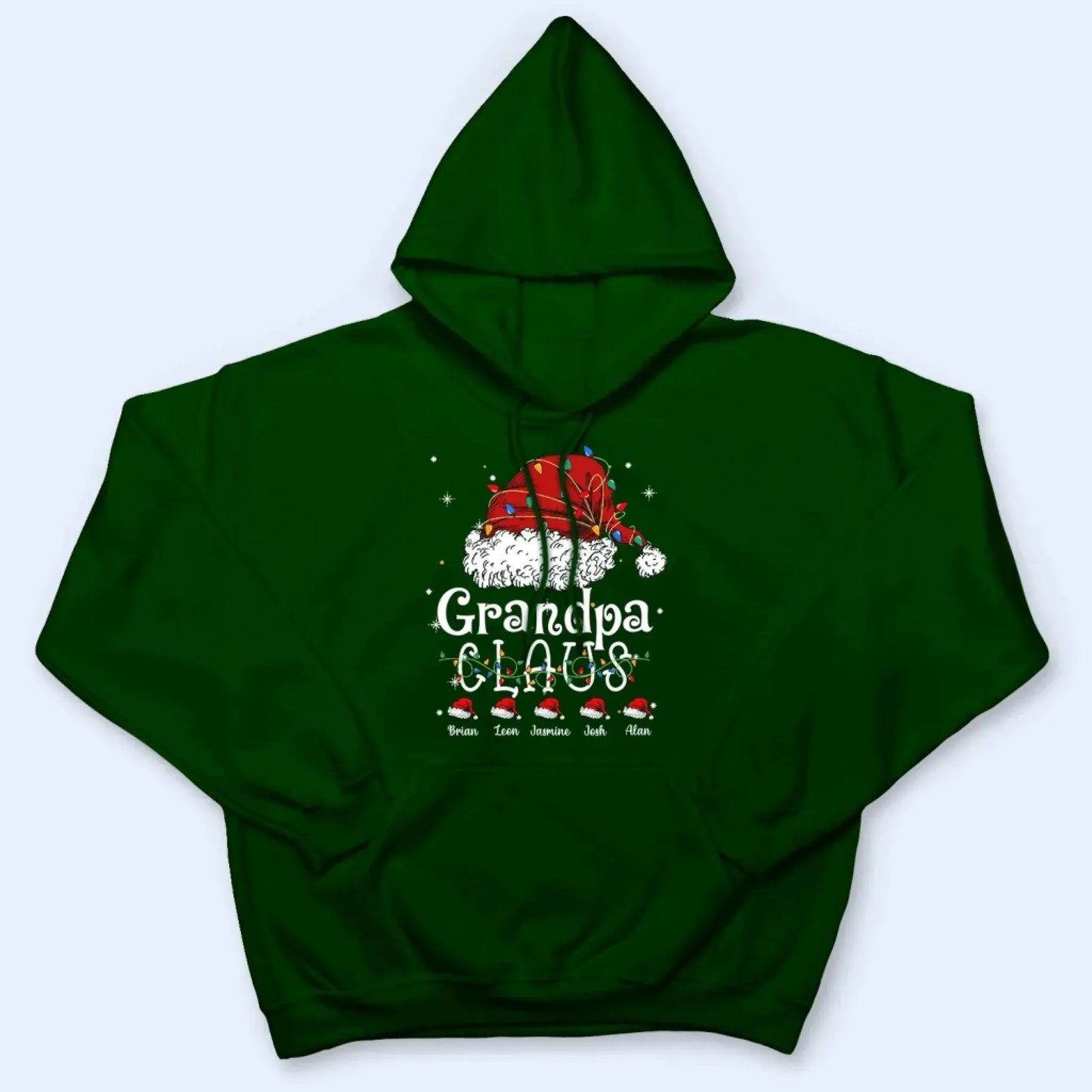Grandpa Claus Shirt – Personalized Christmas T-Shirt with Kids’ Names – Custom Funny Holiday Gift for Grandpa, Granddad, or Pop Pop Ezcustomize