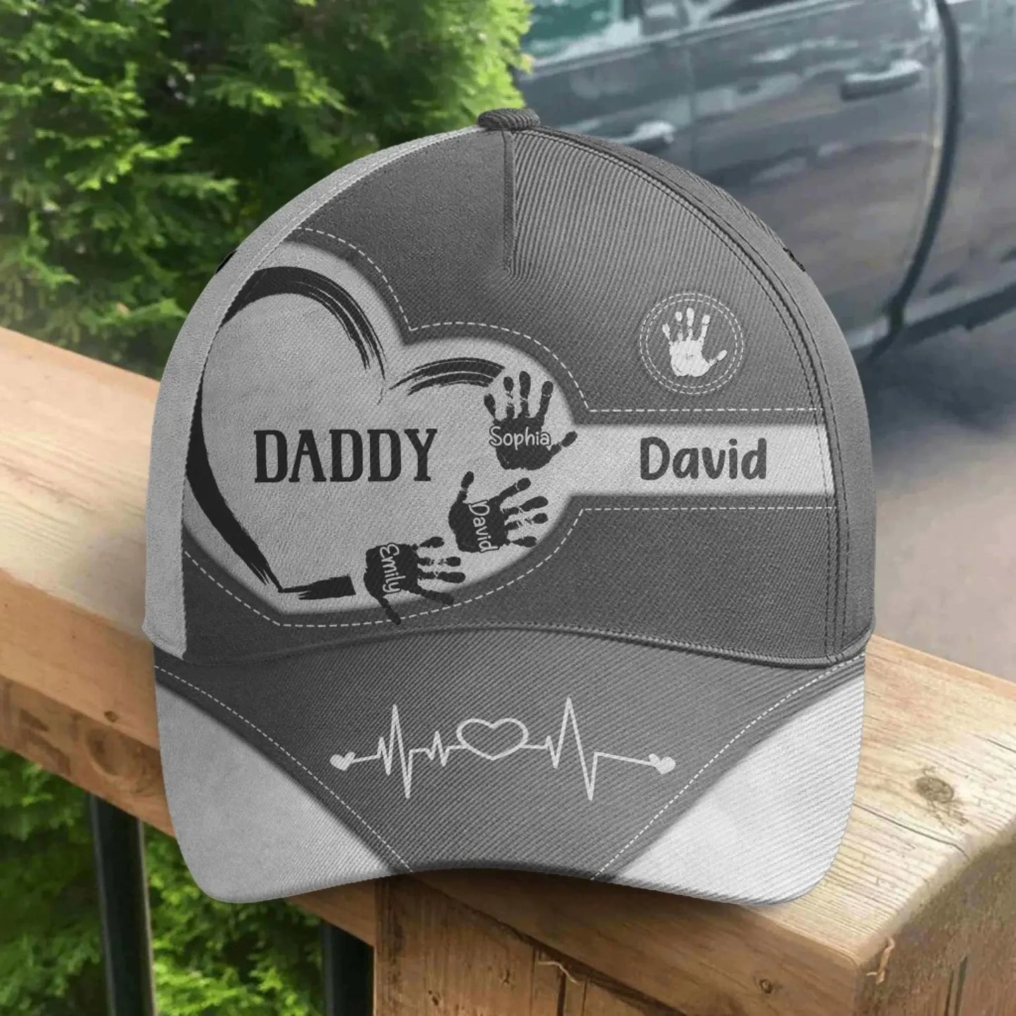 Grandpa Dad Kids Handprints – Personalized Classic Cap – Custom Gift for Fathers, Grandpas, and Proud Family Men Ezcustomize
