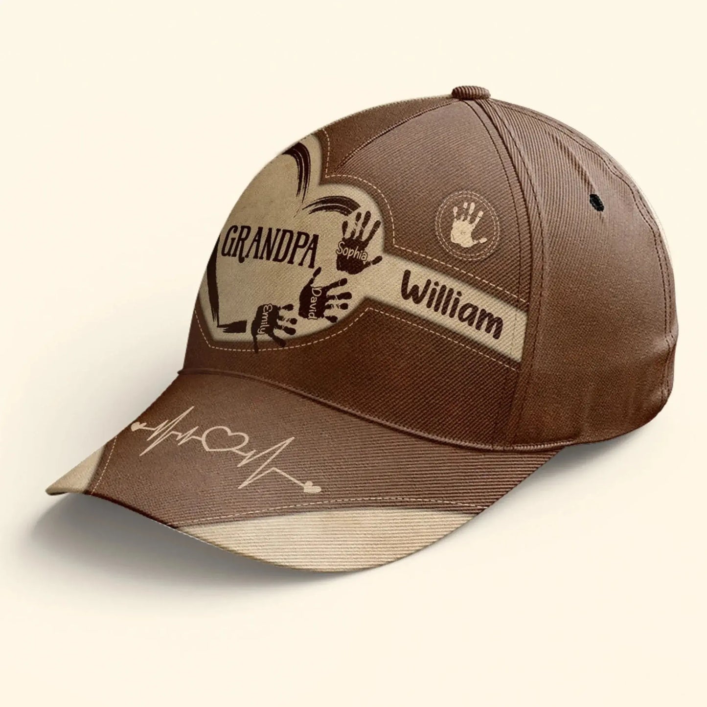 Grandpa Dad Kids Handprints – Personalized Classic Cap – Custom Gift for Fathers, Grandpas, and Proud Family Men Ezcustomize