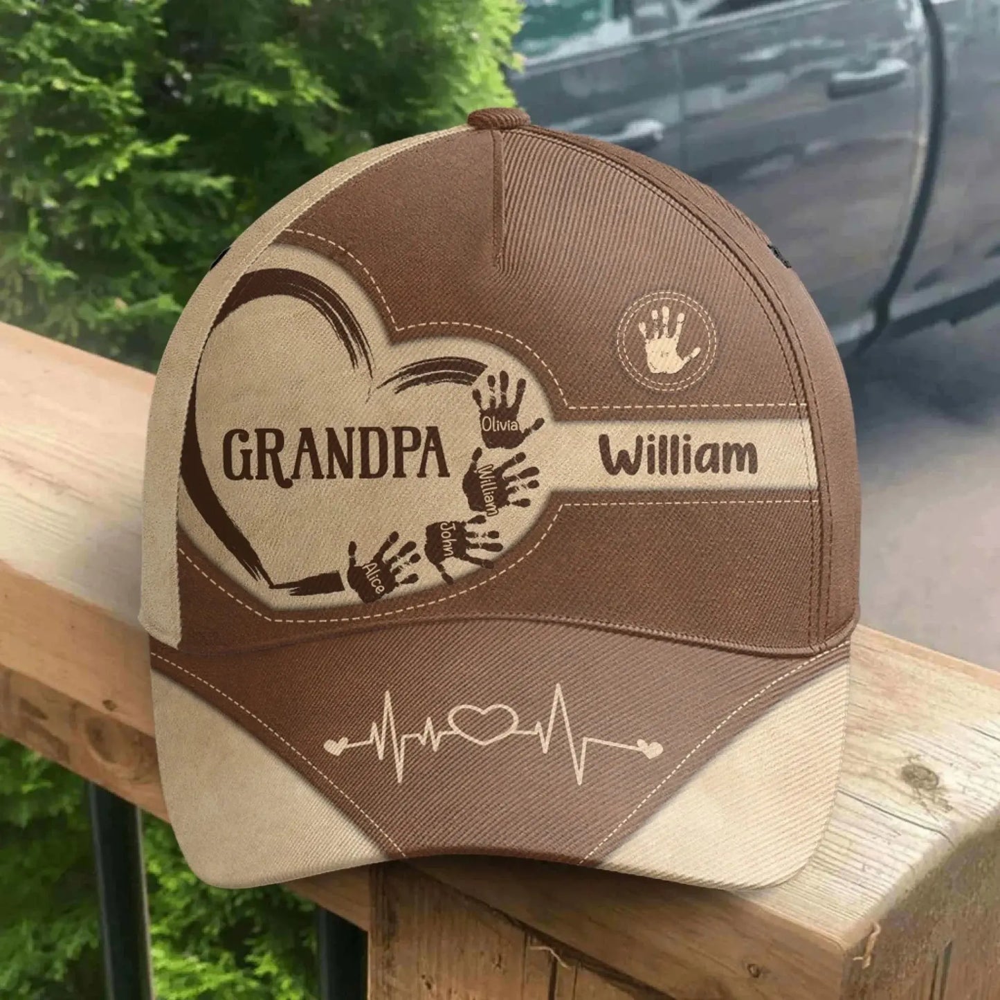Grandpa Dad Kids Handprints – Personalized Classic Cap – Custom Gift for Fathers, Grandpas, and Proud Family Men Ezcustomize