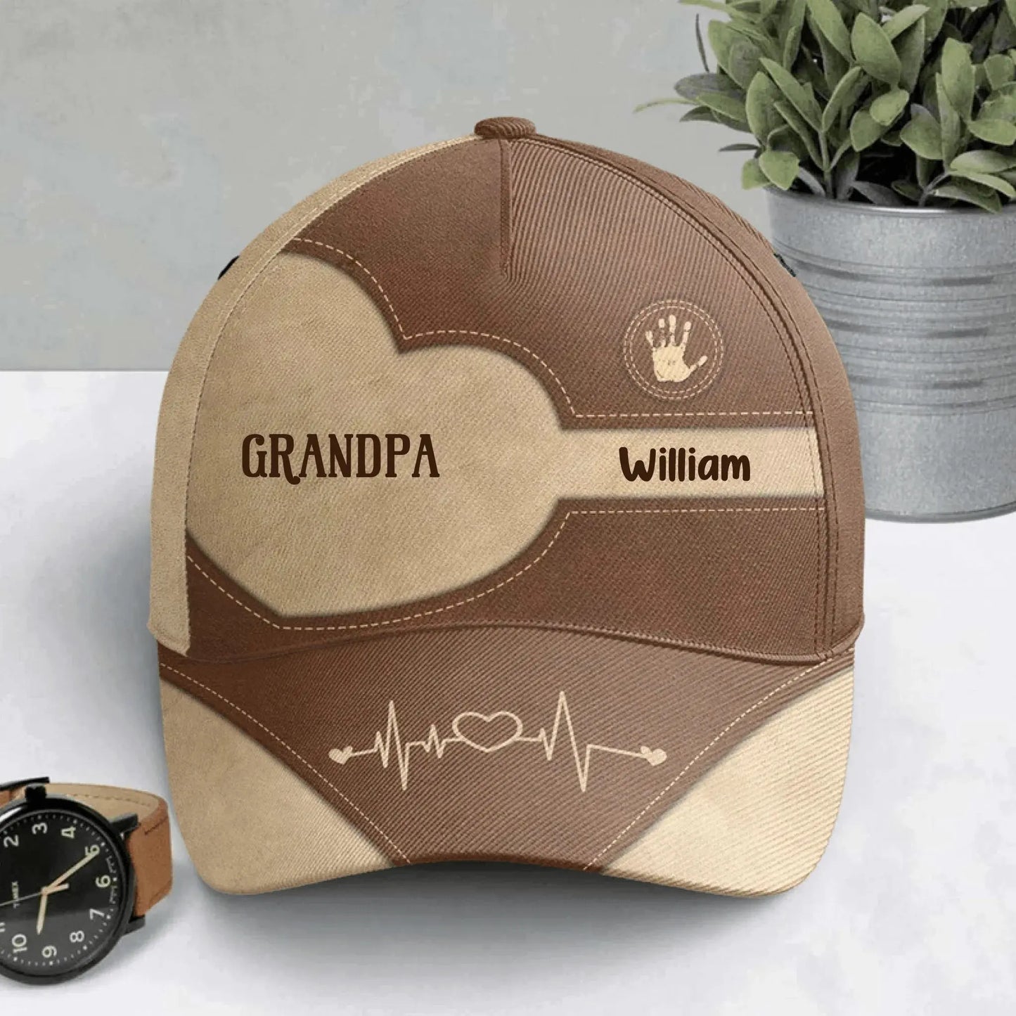 Grandpa Dad Kids Handprints – Personalized Classic Cap – Custom Gift for Fathers, Grandpas, and Proud Family Men Ezcustomize