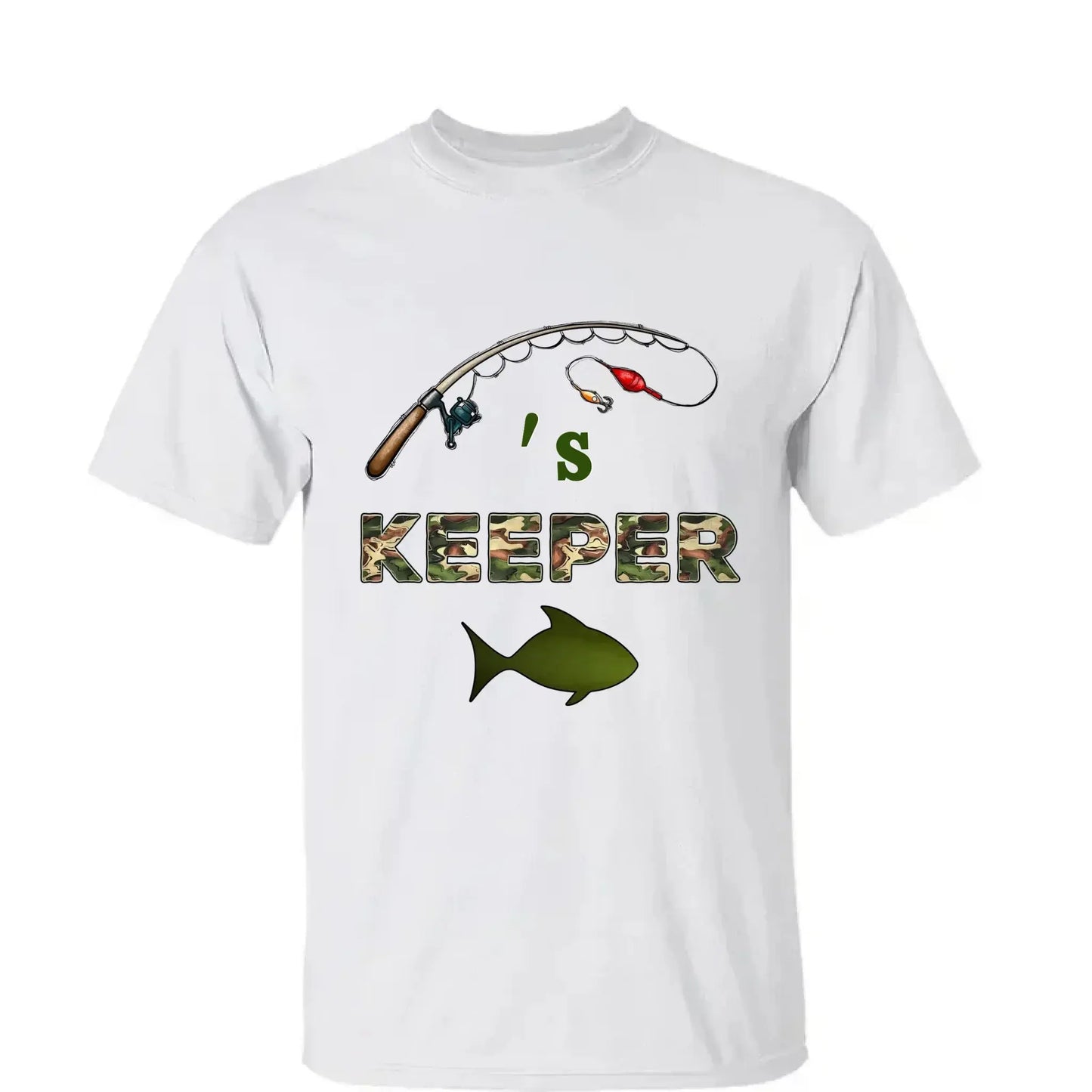Grandpa’s Keepers Camouflage Fishing Shirt – Personalized T-Shirt with Kids' Names – Birthday or Father’s Day Gift for Grandpa Ezcustomize