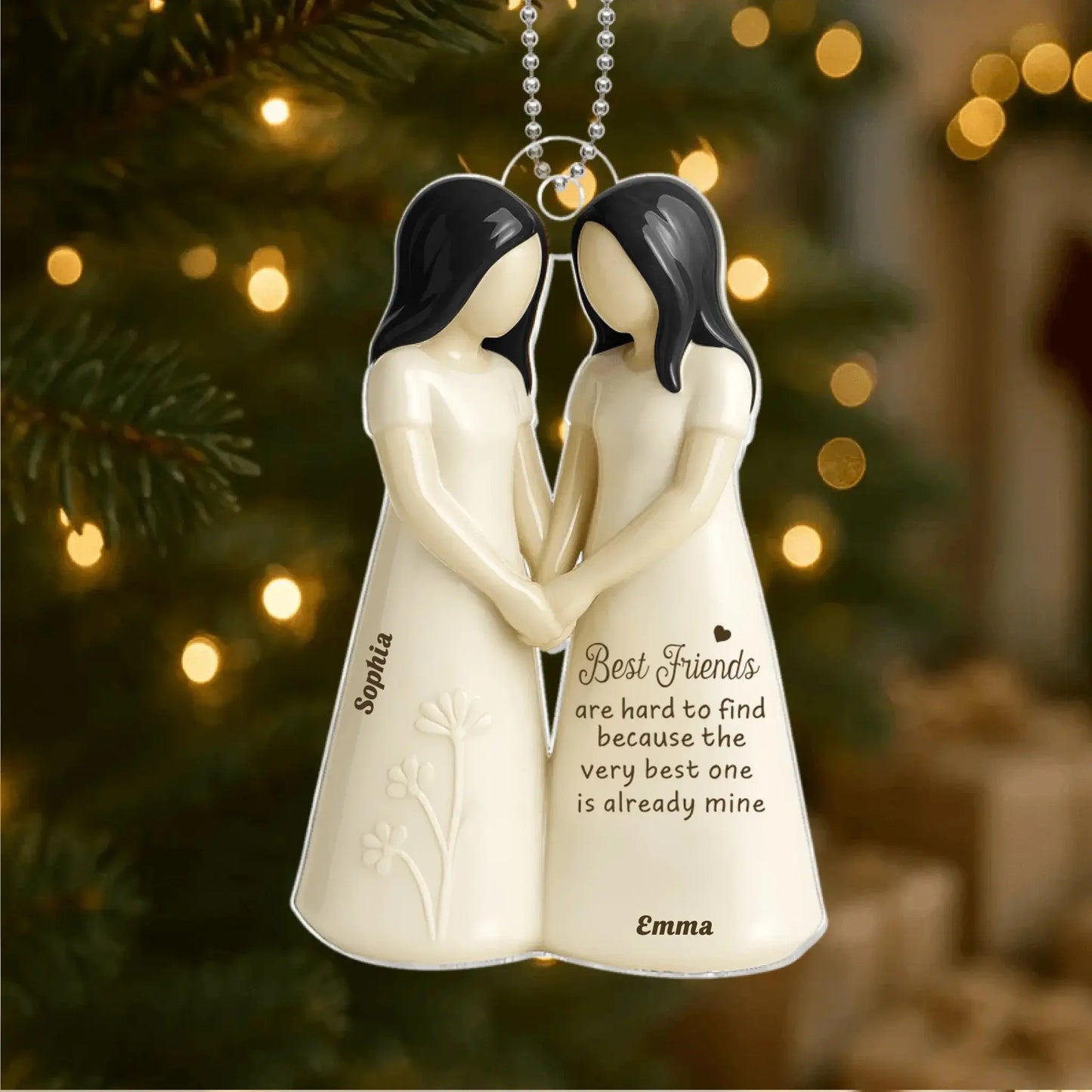 Hand-in-Hand Sisters Design – Personalized Acrylic Ornament with “You Are the Sister I Got to Choose” – Heartfelt Gift for Best Friends Ezcustomize