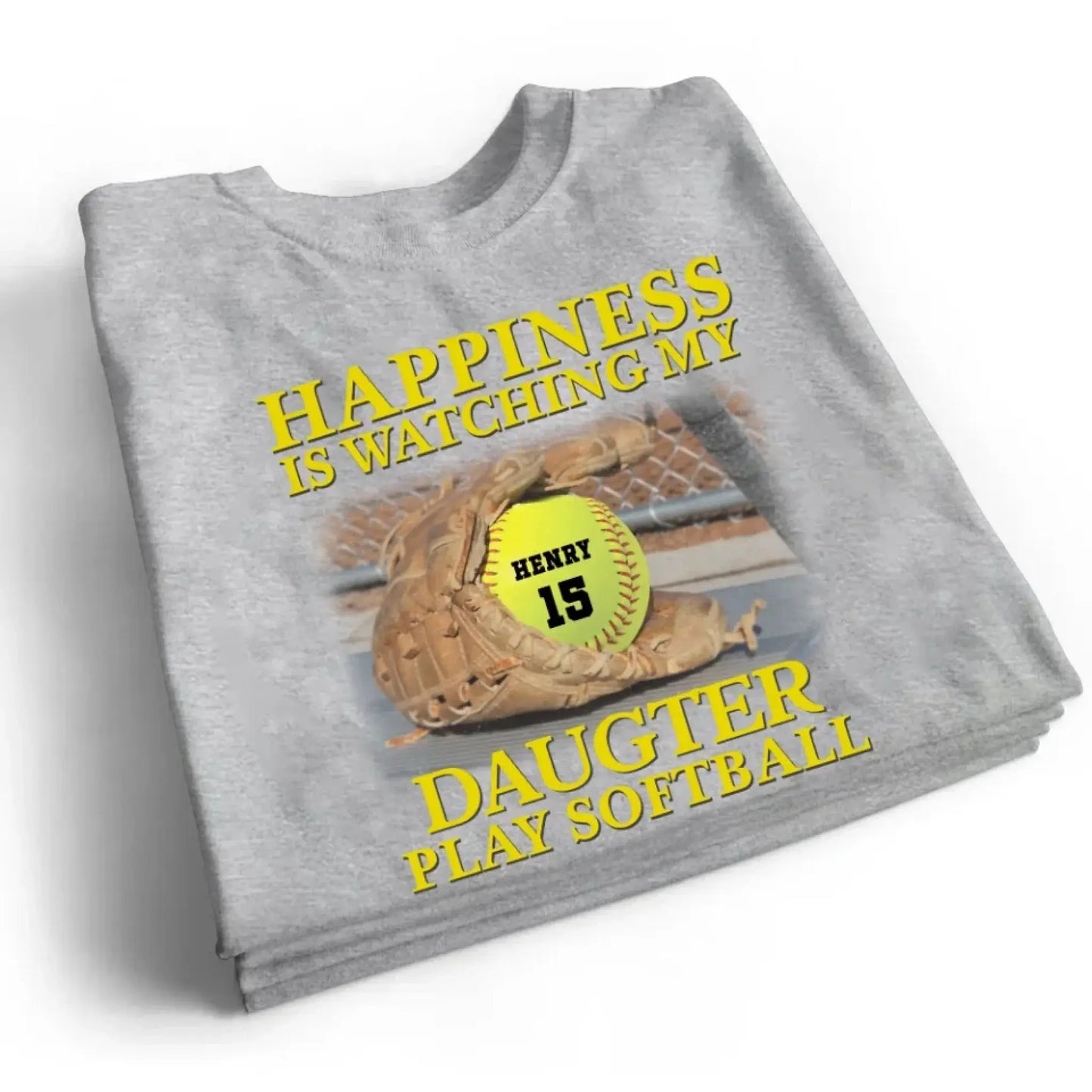 Happiness Is Watching My Granddaughter Play Softball Softball Grandma - Personalized T-Shirt, Gift For Softball Mom/ Grandma Ezcustomize