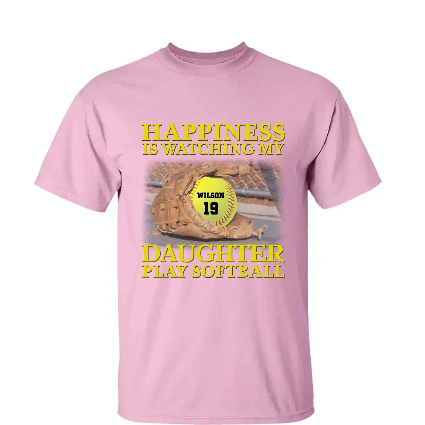 Happiness Is Watching My Granddaughter Play Softball Softball Grandma - Personalized T-Shirt, Gift For Softball Mom/ Grandma Ezcustomize