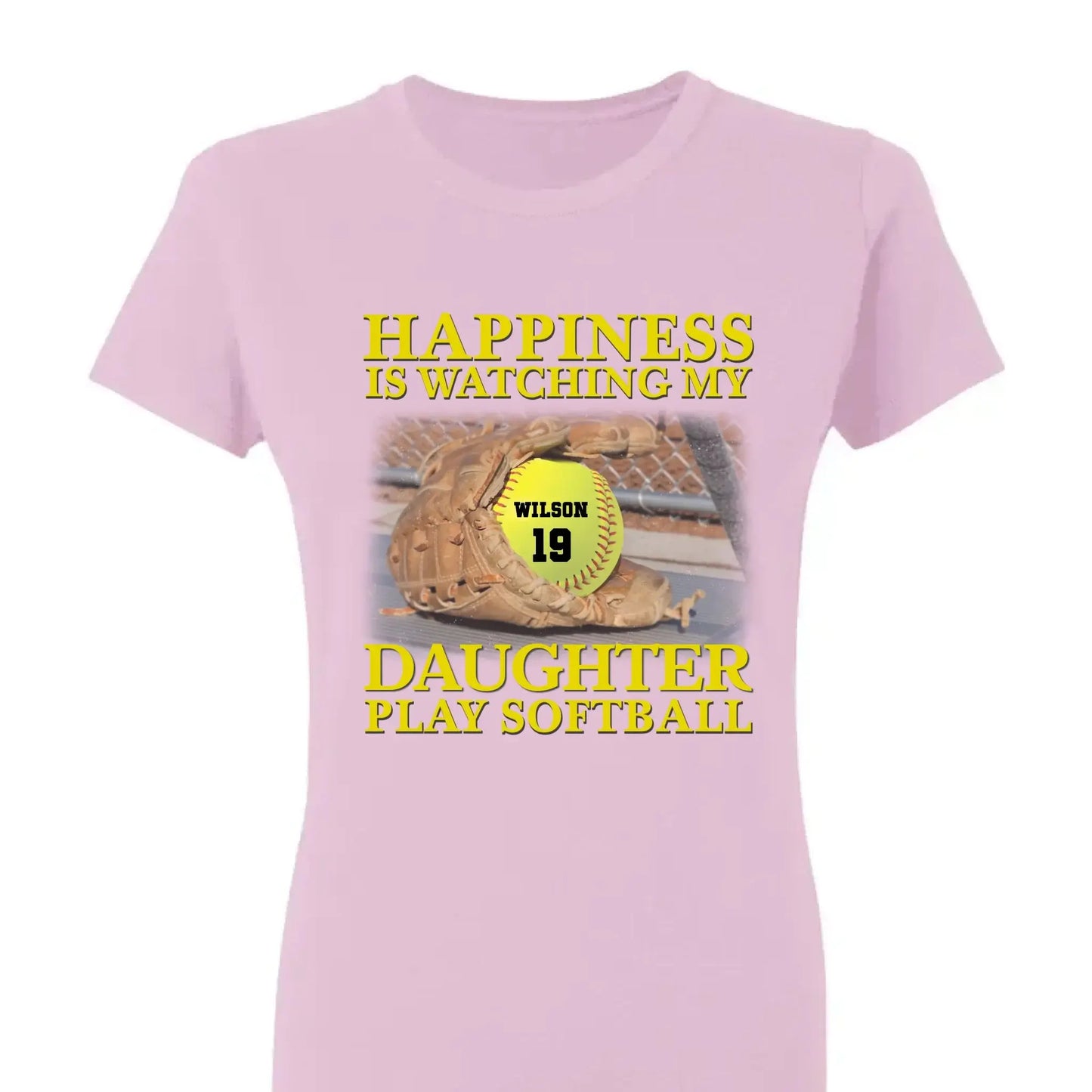 Happiness Is Watching My Granddaughter Play Softball Softball Grandma - Personalized T-Shirt, Gift For Softball Mom/ Grandma Ezcustomize