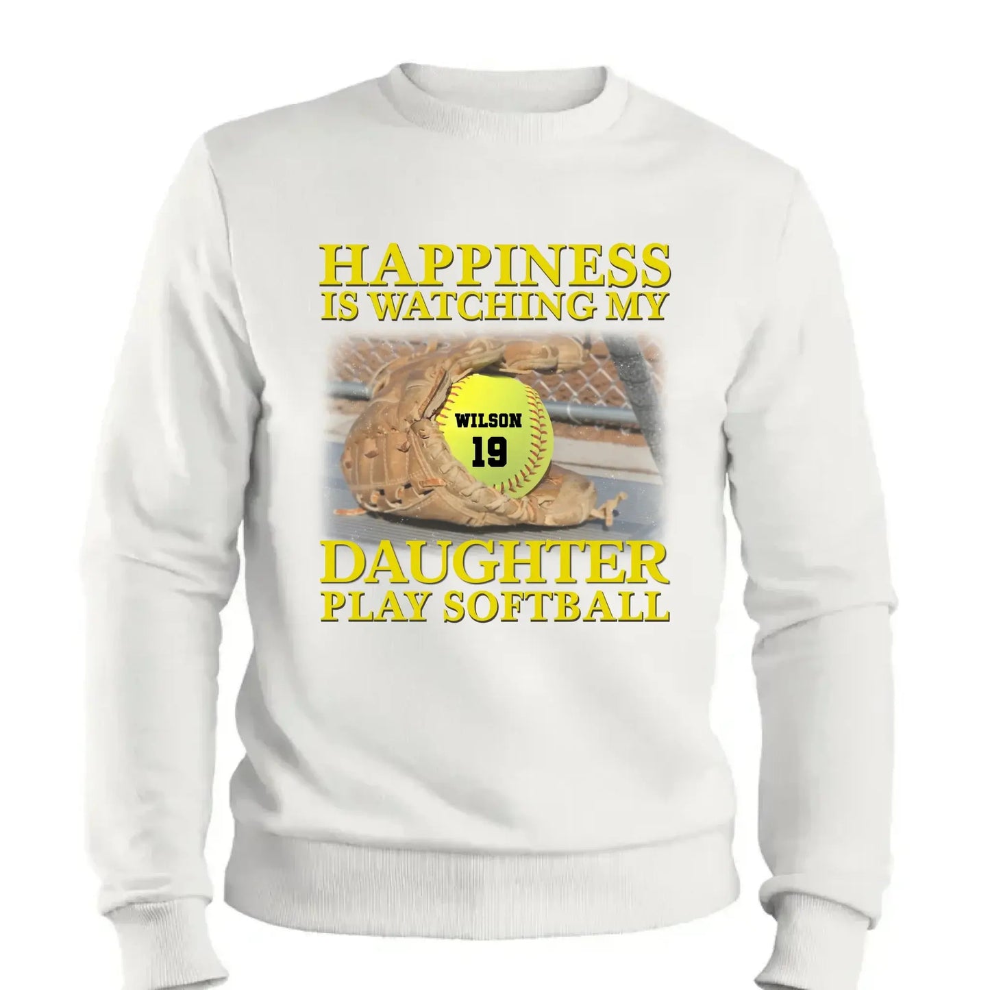 Happiness Is Watching My Granddaughter Play Softball Softball Grandma - Personalized T-Shirt, Gift For Softball Mom/ Grandma Ezcustomize