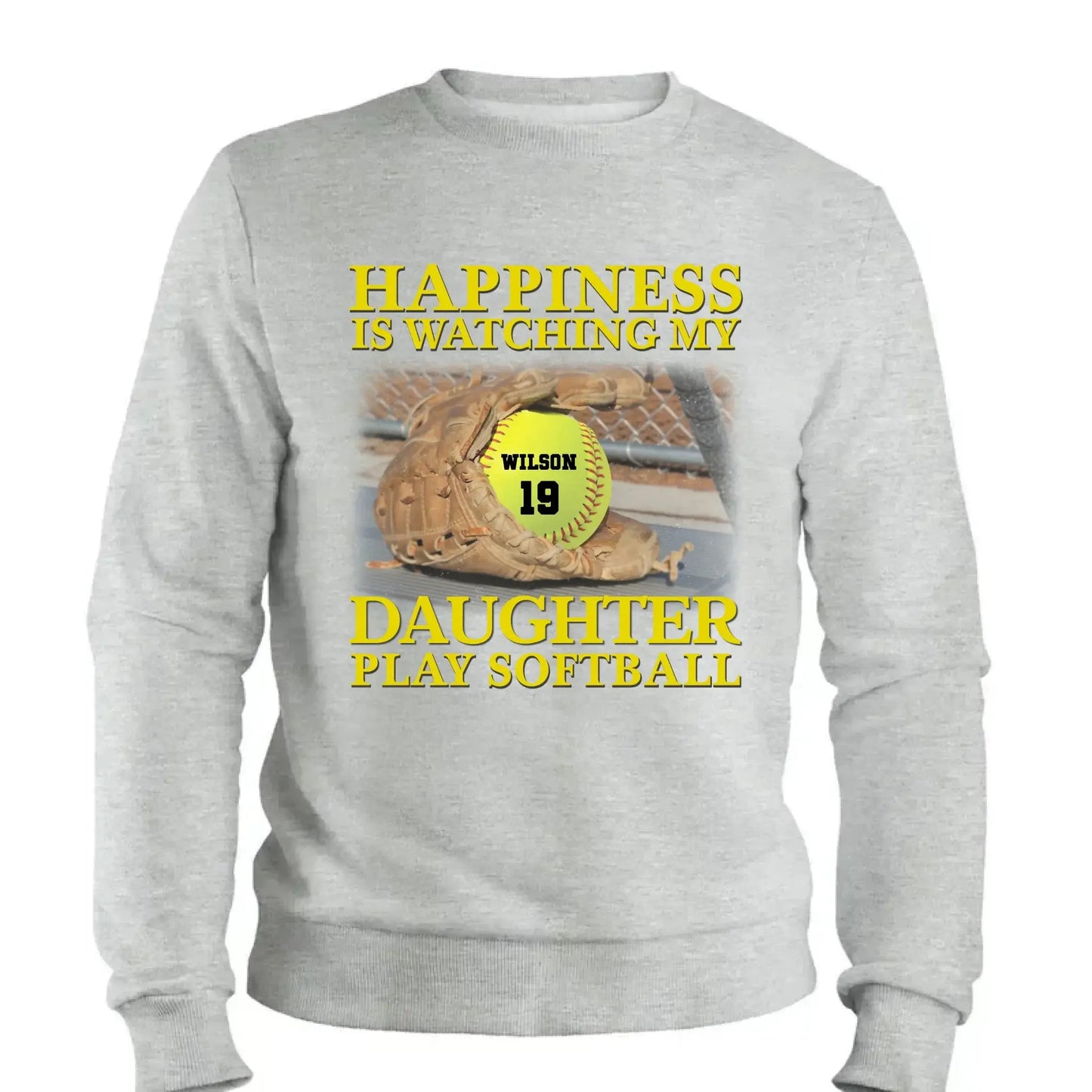 Happiness Is Watching My Granddaughter Play Softball Softball Grandma - Personalized T-Shirt, Gift For Softball Mom/ Grandma Ezcustomize