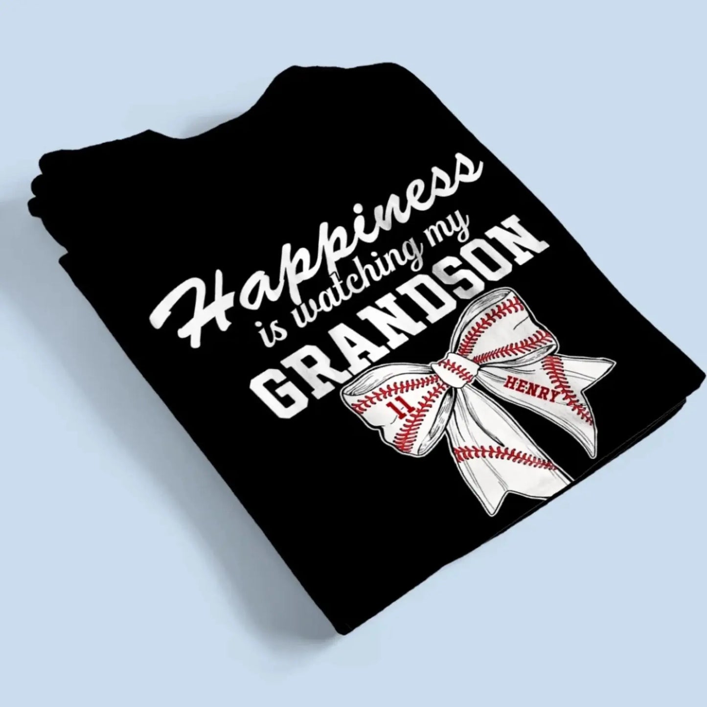Happiness Is Watching My Kid Play – Personalized T-Shirt – Custom Football, Baseball, Softball Shirt for Proud Sports Parents Ezcustomize