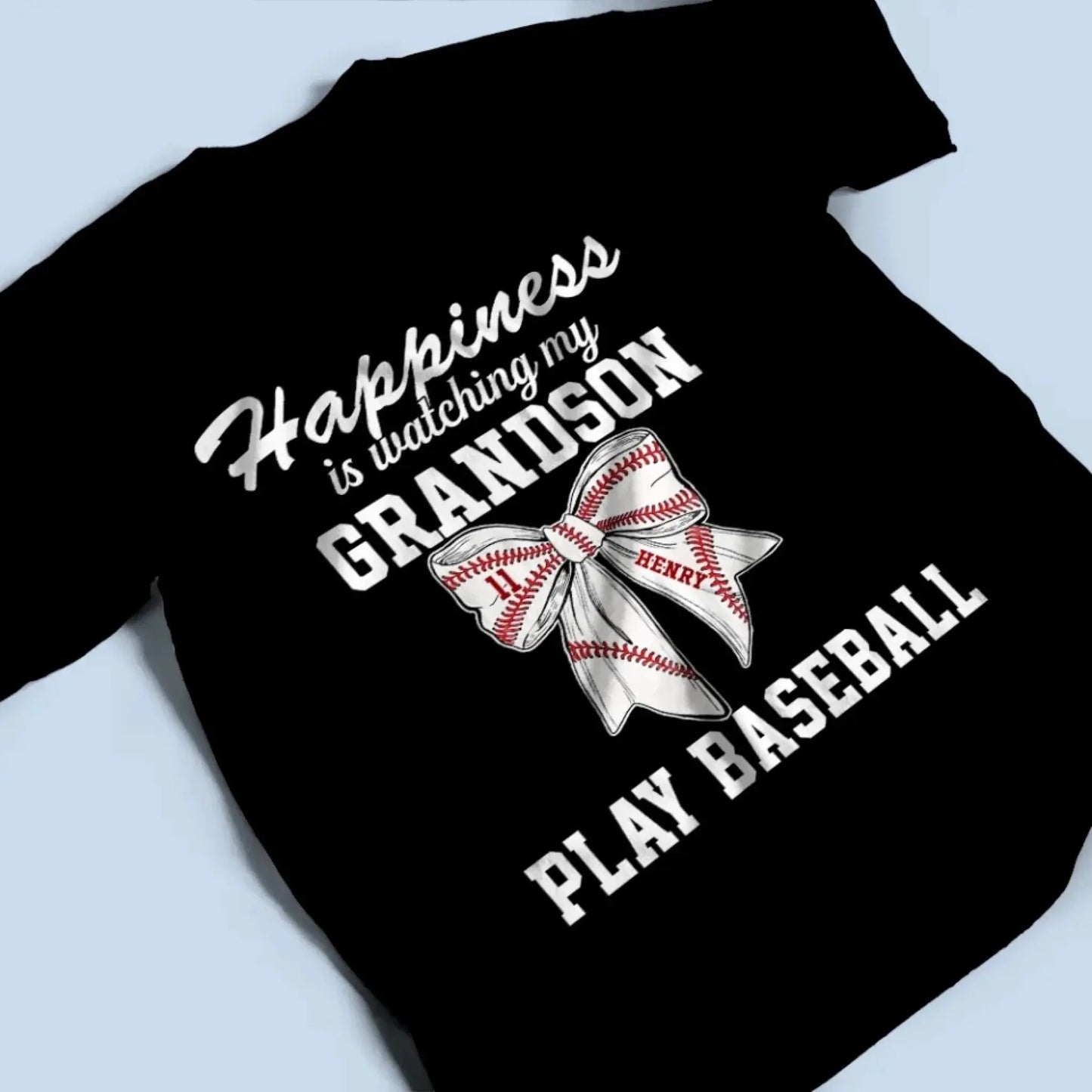 Happiness Is Watching My Kid Play – Personalized T-Shirt – Custom Football, Baseball, Softball Shirt for Proud Sports Parents Ezcustomize