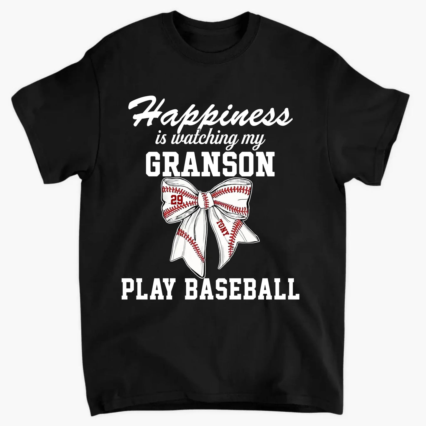 Happiness Is Watching My Kid Play – Personalized T-Shirt – Custom Football, Baseball, Softball Shirt for Proud Sports Parents Ezcustomize
