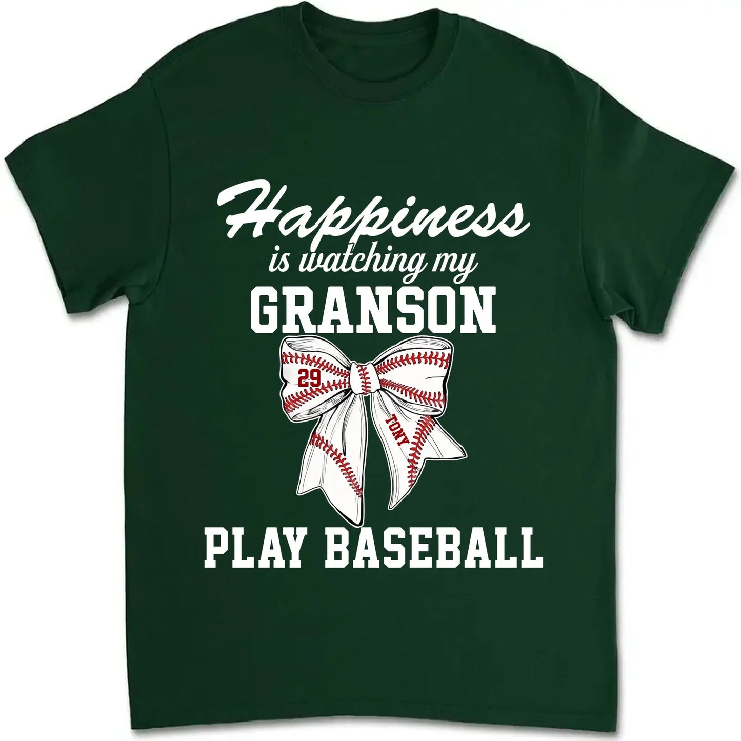 Happiness Is Watching My Kid Play – Personalized T-Shirt – Custom Football, Baseball, Softball Shirt for Proud Sports Parents Ezcustomize