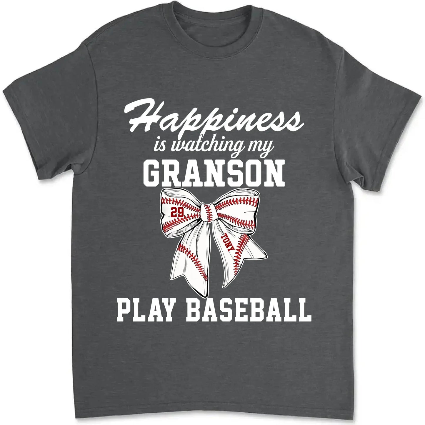 Happiness Is Watching My Kid Play – Personalized T-Shirt – Custom Football, Baseball, Softball Shirt for Proud Sports Parents Ezcustomize