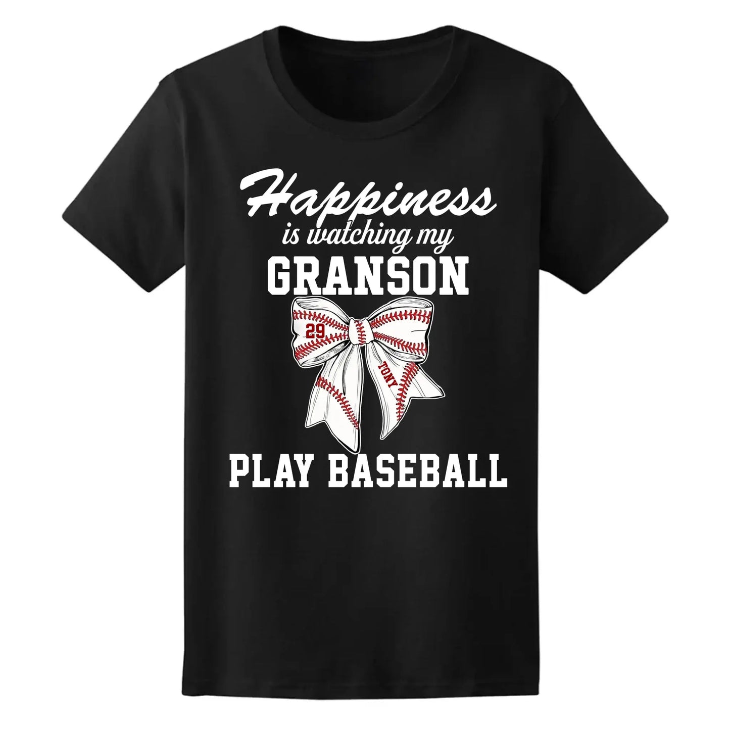 Happiness Is Watching My Kid Play – Personalized T-Shirt – Custom Football, Baseball, Softball Shirt for Proud Sports Parents Ezcustomize