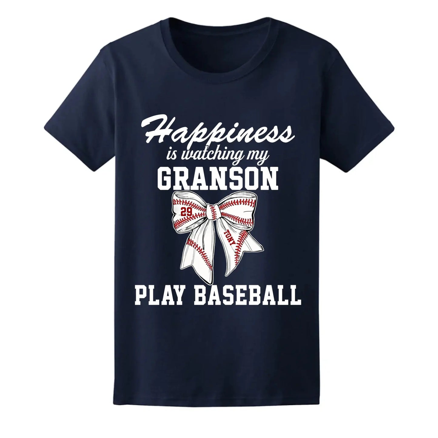 Happiness Is Watching My Kid Play – Personalized T-Shirt – Custom Football, Baseball, Softball Shirt for Proud Sports Parents Ezcustomize