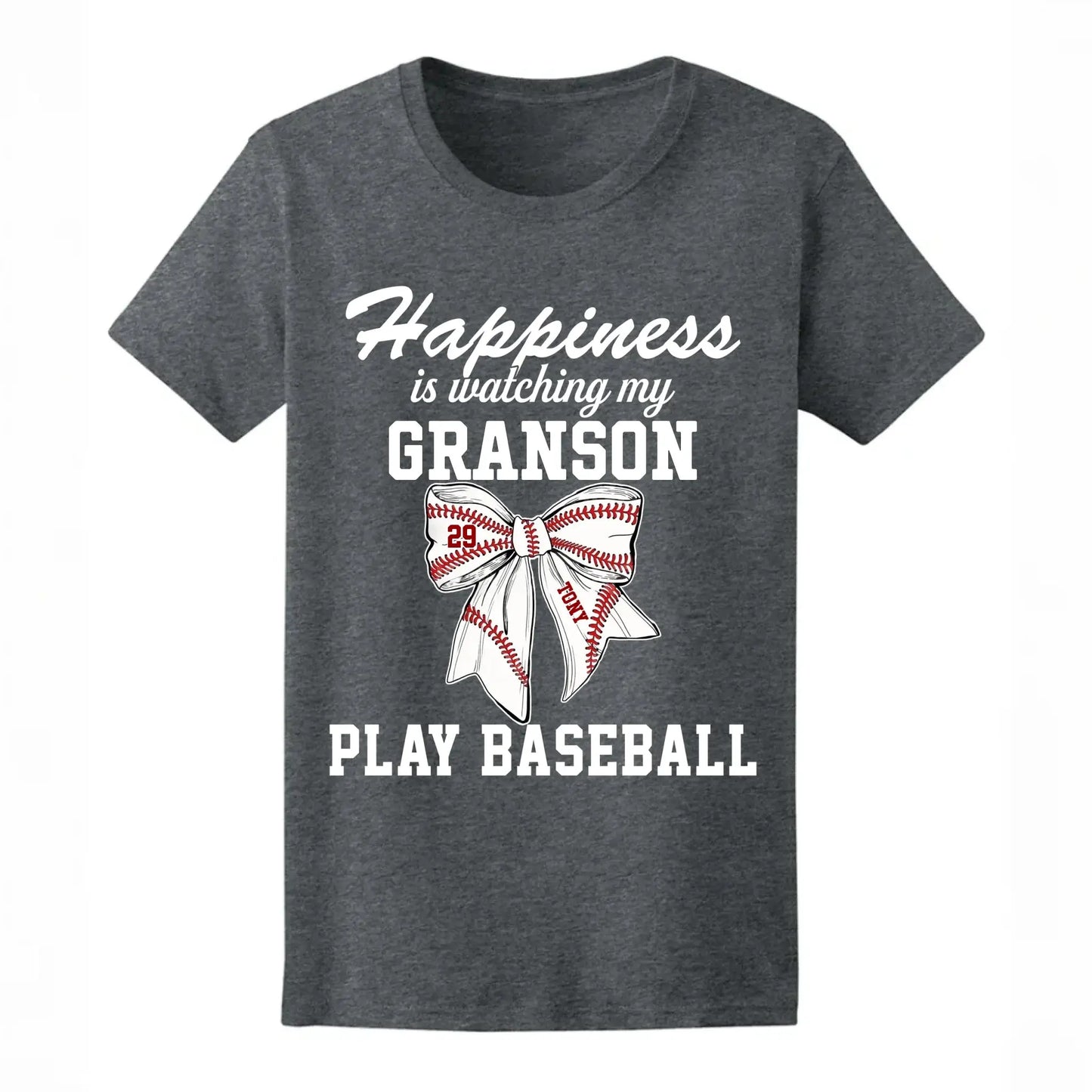 Happiness Is Watching My Kid Play – Personalized T-Shirt – Custom Football, Baseball, Softball Shirt for Proud Sports Parents Ezcustomize