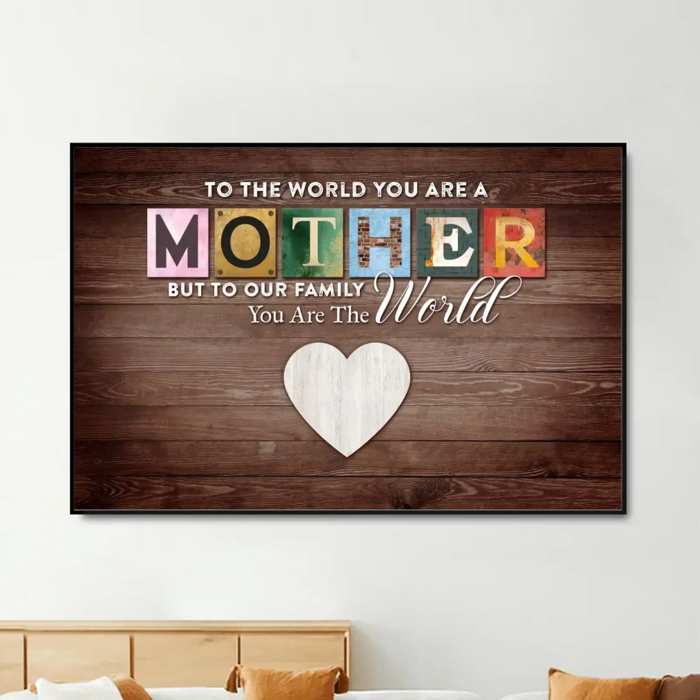 Happy Mother’s Day Wall Art – Personalized Poster/Canvas – Custom Gift for Mom, You Are the World to Us Ezcustomize
