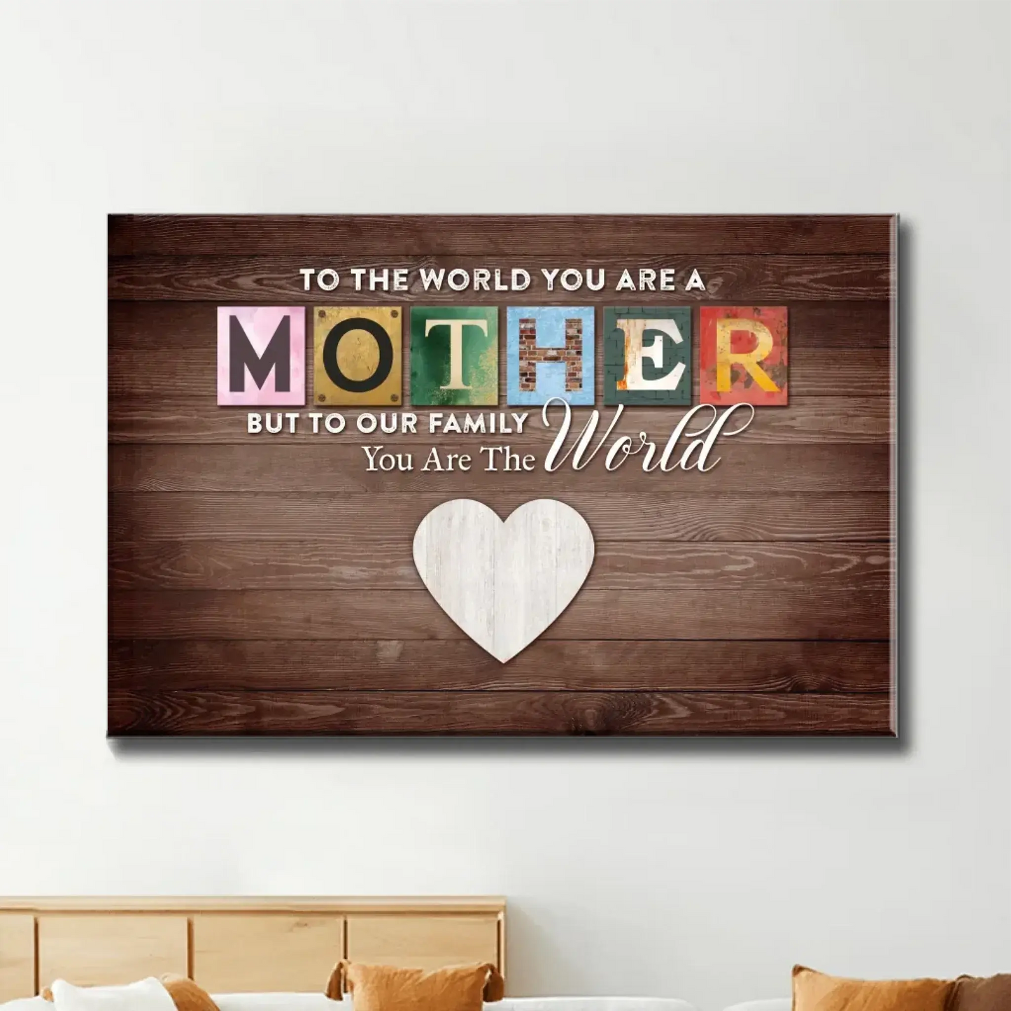 Happy Mother’s Day Wall Art – Personalized Poster/Canvas – Custom Gift for Mom, You Are the World to Us Ezcustomize