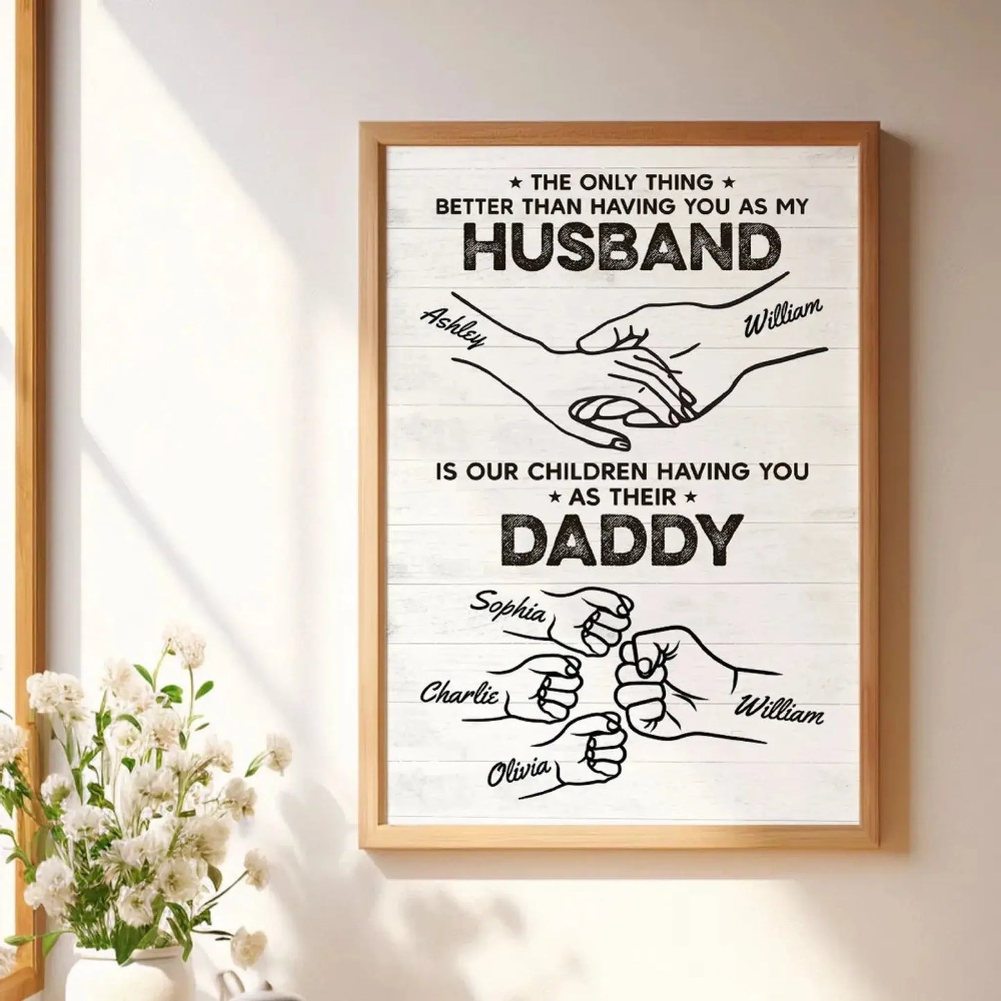 Having You as My Husband Fist Bump Outline Art – Personalized Poster/Canvas – Custom Romantic Gift for Husband or Anniversary Ezcustomize