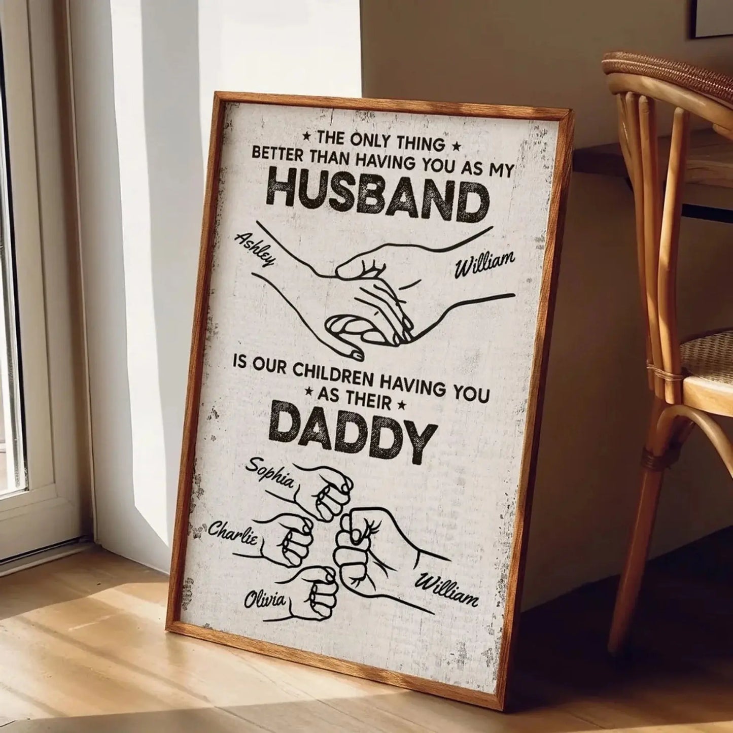 Having You as My Husband Fist Bump Outline Art – Personalized Poster/Canvas – Custom Romantic Gift for Husband or Anniversary Ezcustomize