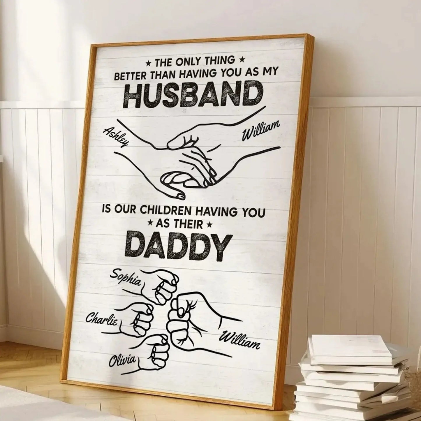 Having You as My Husband Fist Bump Outline Art – Personalized Poster/Canvas – Custom Romantic Gift for Husband or Anniversary Ezcustomize