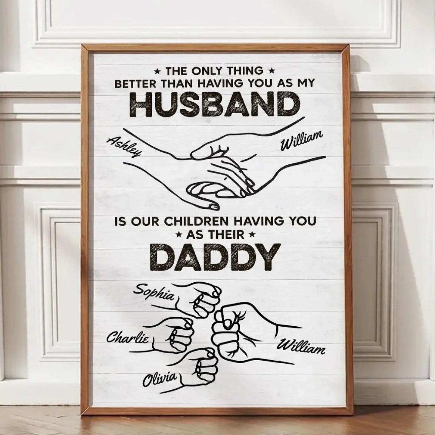 Having You as My Husband Fist Bump Outline Art – Personalized Poster/Canvas – Custom Romantic Gift for Husband or Anniversary Ezcustomize