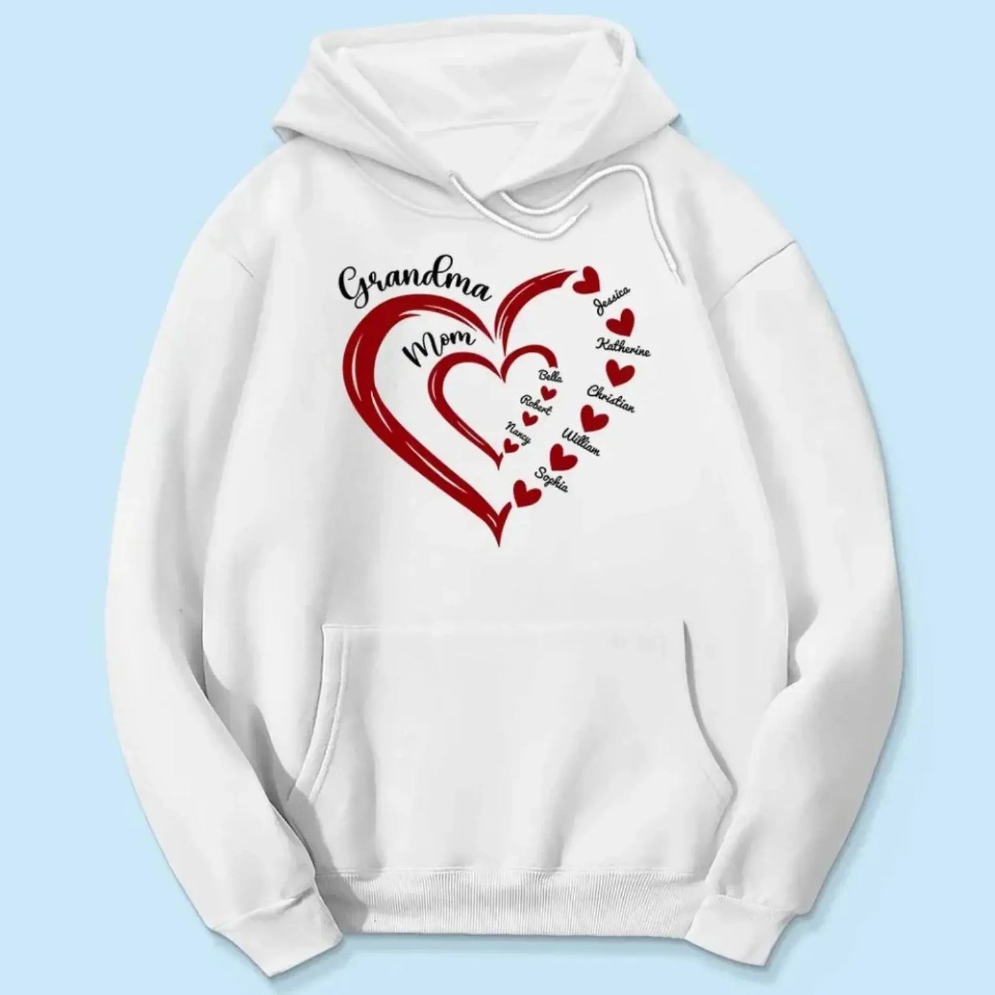 Heart in Heart Mom & Grandma – Personalized Light Color Shirt, Custom Gift for Mothers & Grandmothers Ezcustomize