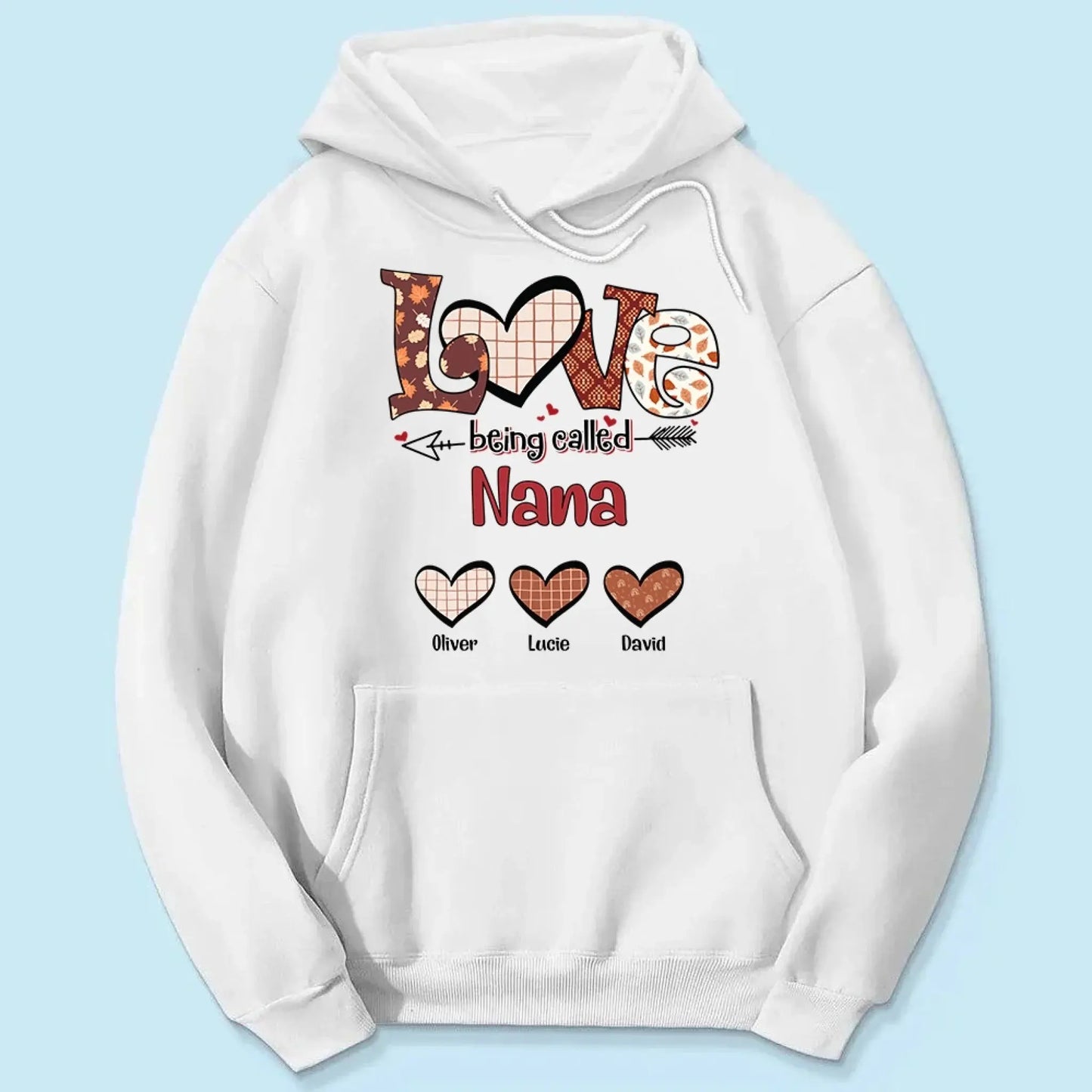 Hello Fall Love Being Called Grandma - Personalized Custom T Shirt - Gift for Grandma/Nana/Mimi, Mom, Wife, Grandparent Ezcustomize